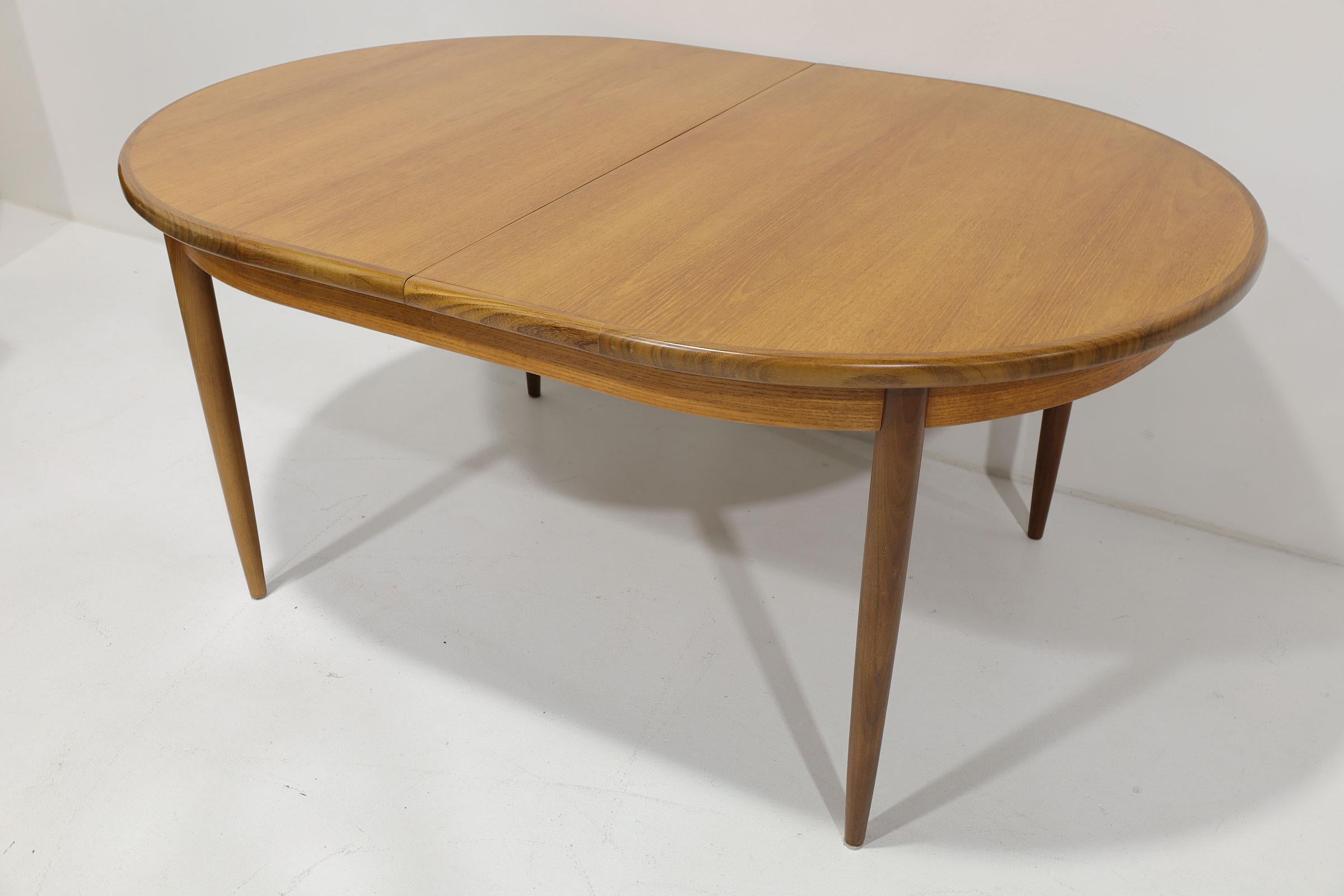 A good Mid-Century Modern G Plan teak extendable dining table from the 