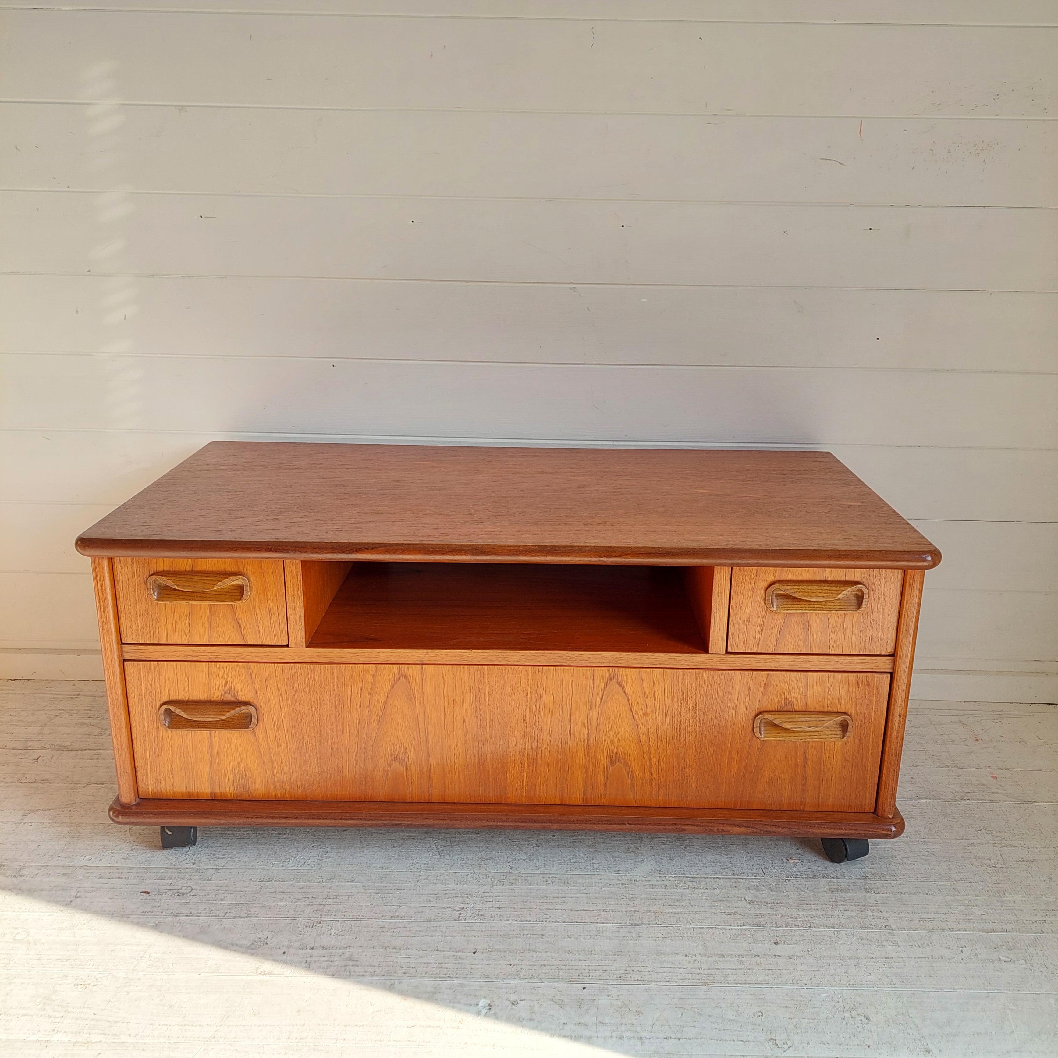 Mid Century G Plan Fresco Retro Teak Tv Unit Media Cabinet Drawers Sideboard, 70 3