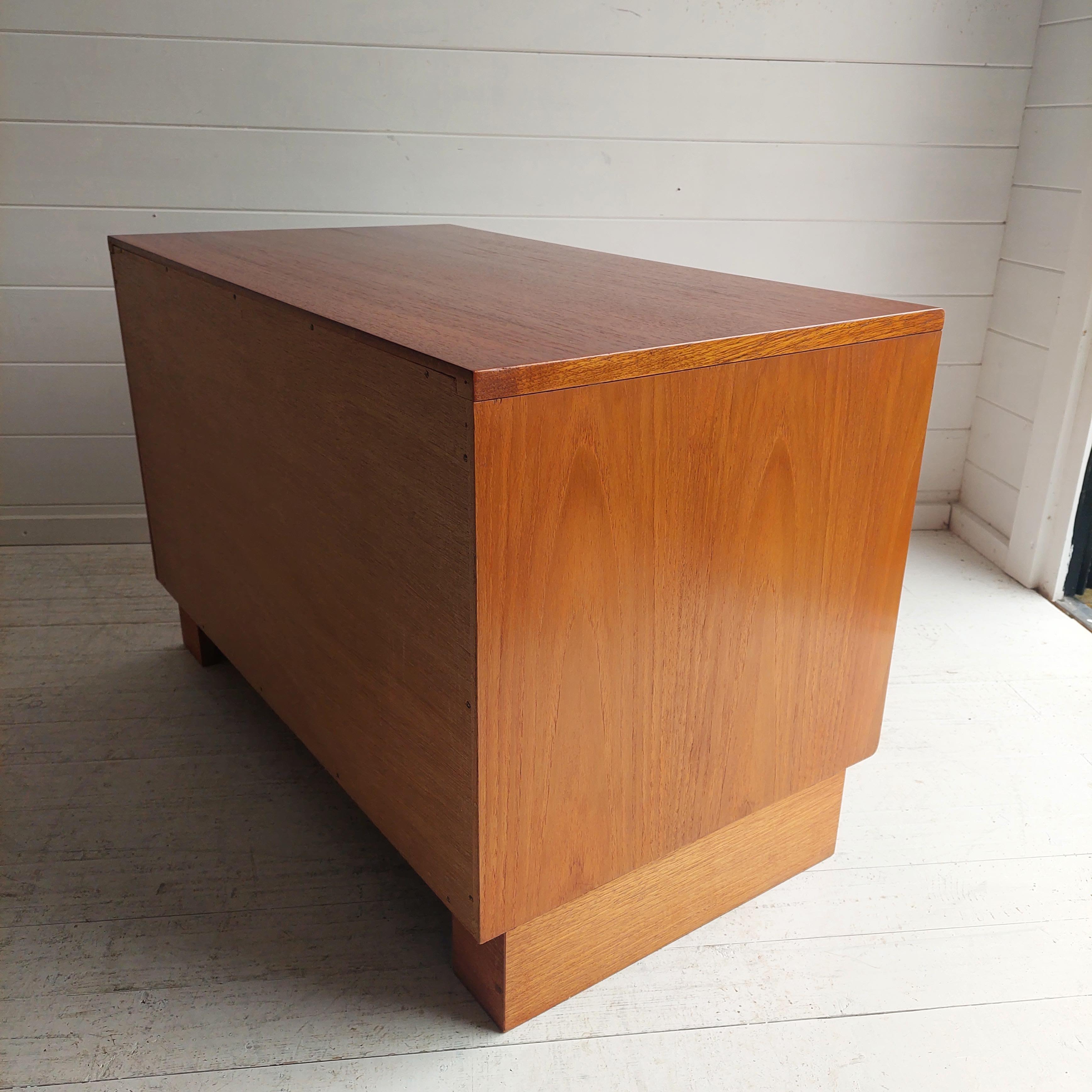 Mid Century G Plan Fresco Teak compact sideboard cupboard record cabinet, 1970s 14