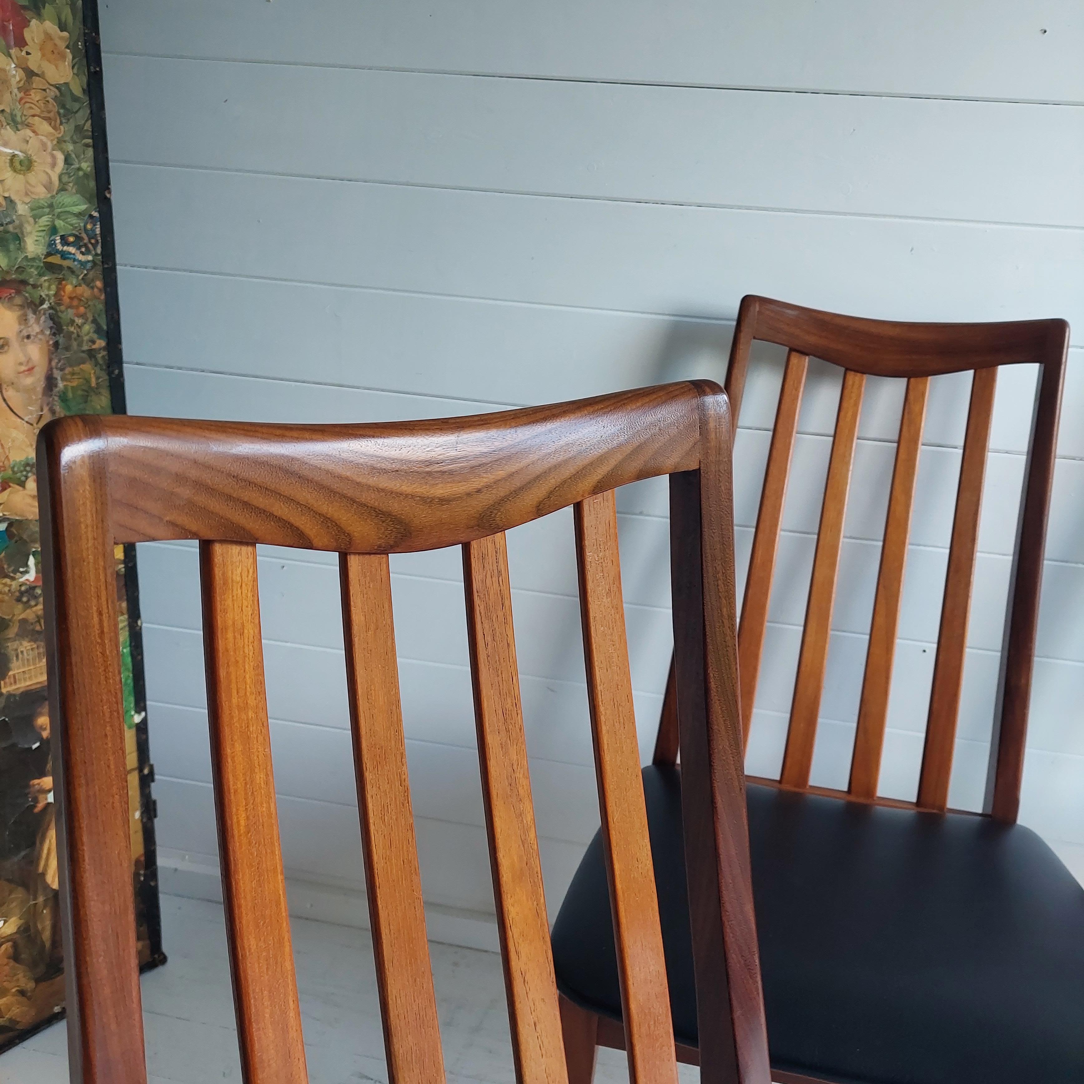 Midcentury G Plan Fresco Teak Dining Chairs 1960s, Set of 4 In Good Condition In Leamington Spa, GB