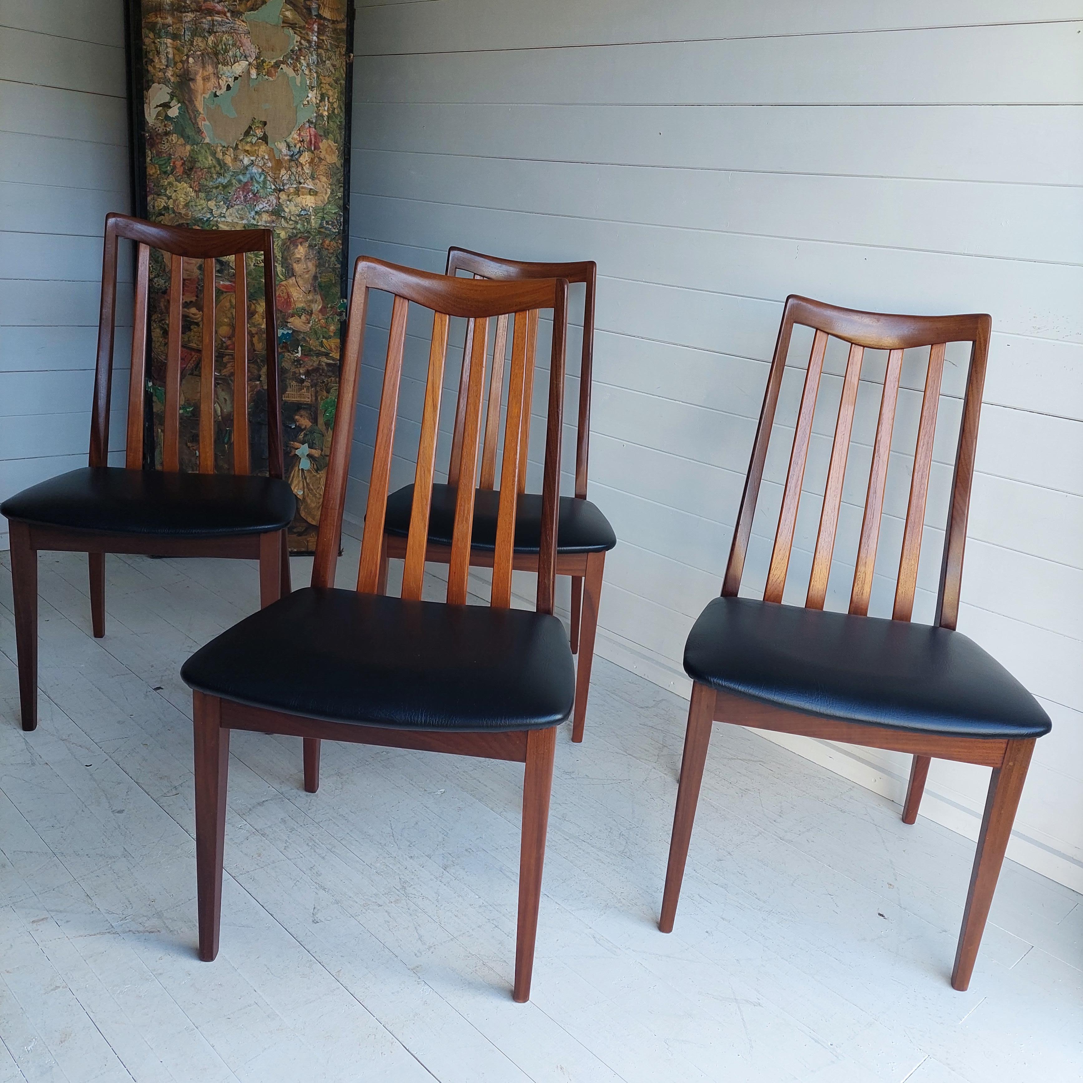 Midcentury G Plan Fresco Teak Dining Chairs 1960s, Set of 4 2