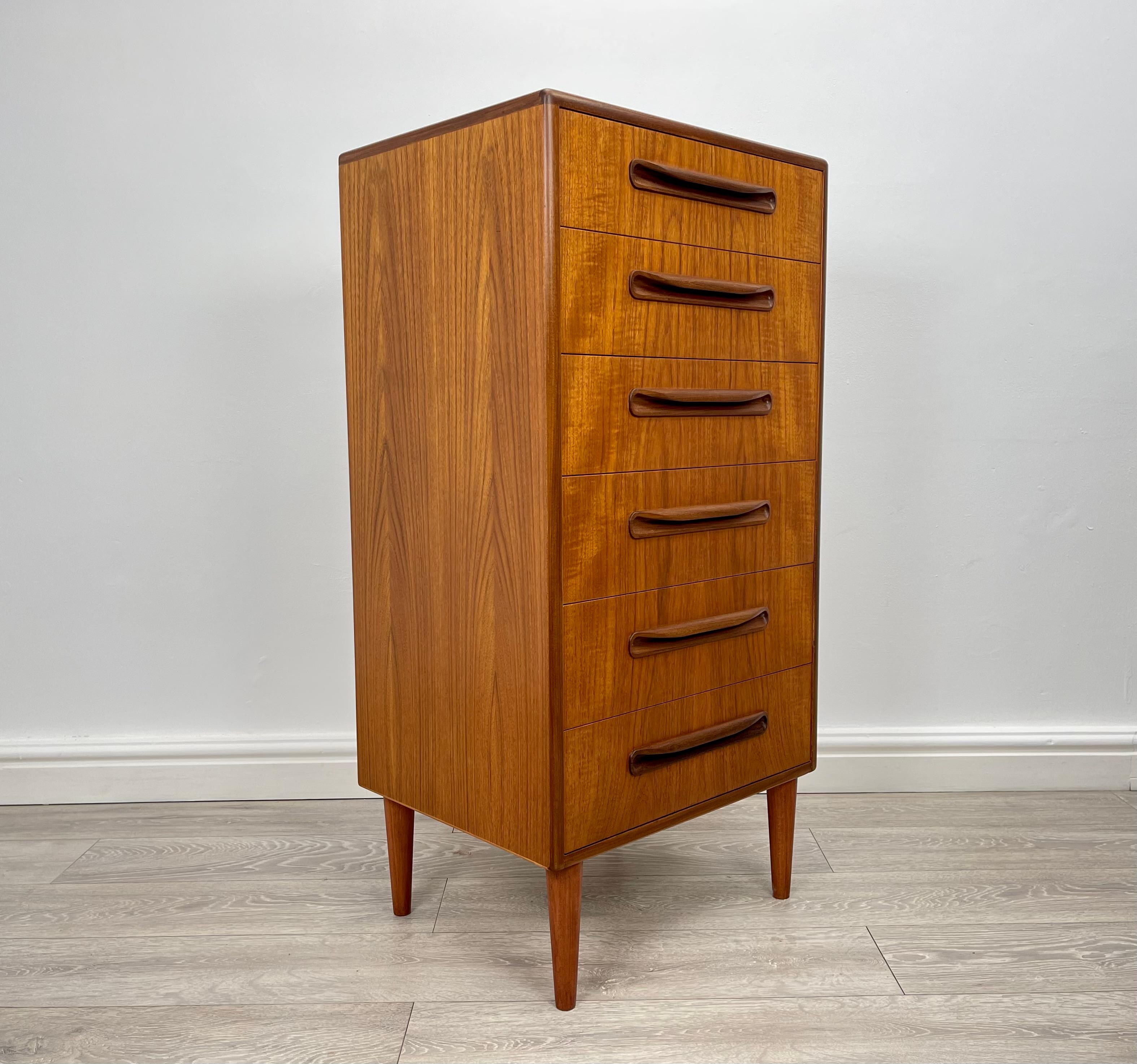 Mid Century G Plan Tallboy Chest Of Drawers  2