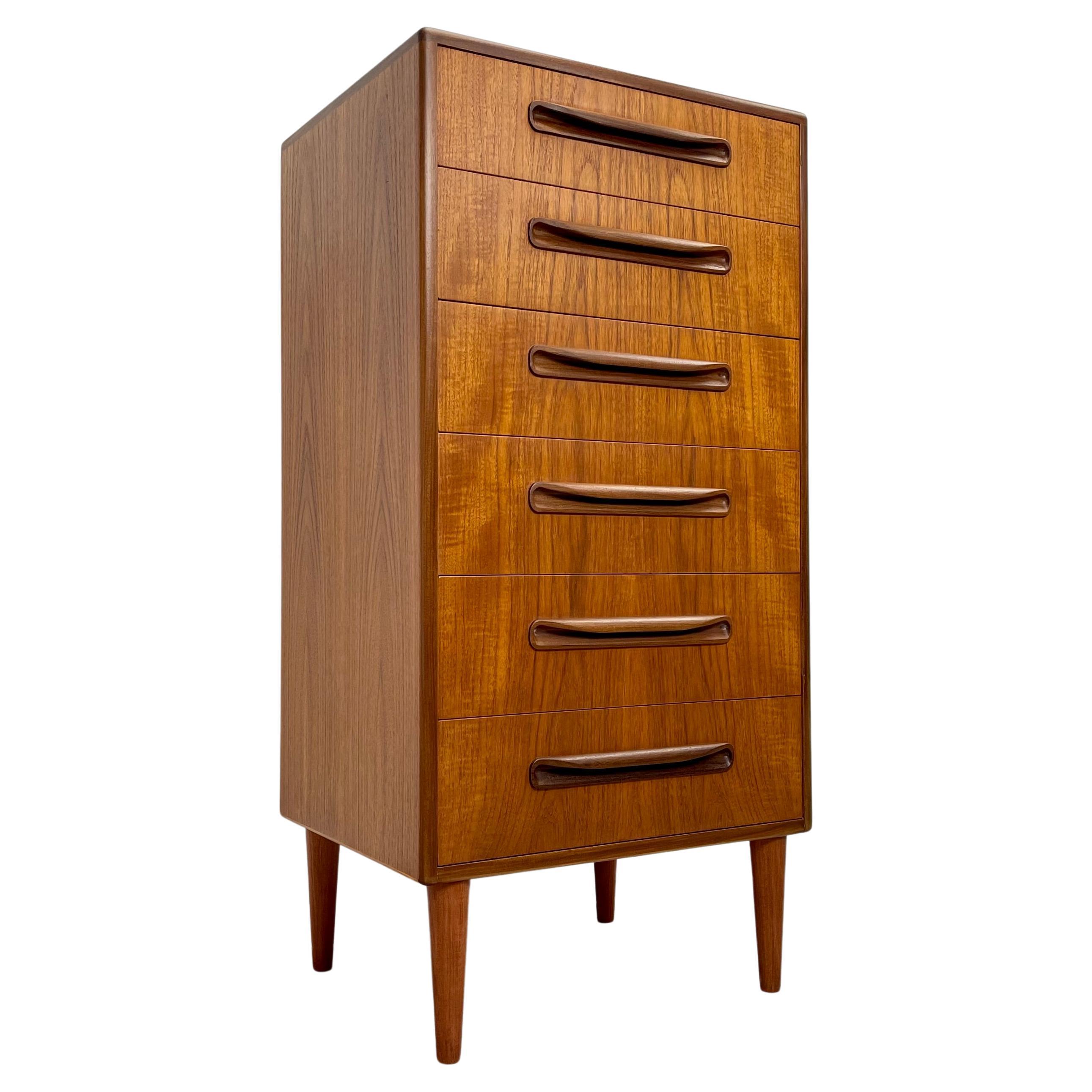MidCentury Rattan Highboy / Tallboy Chest of Drawers by Angraves