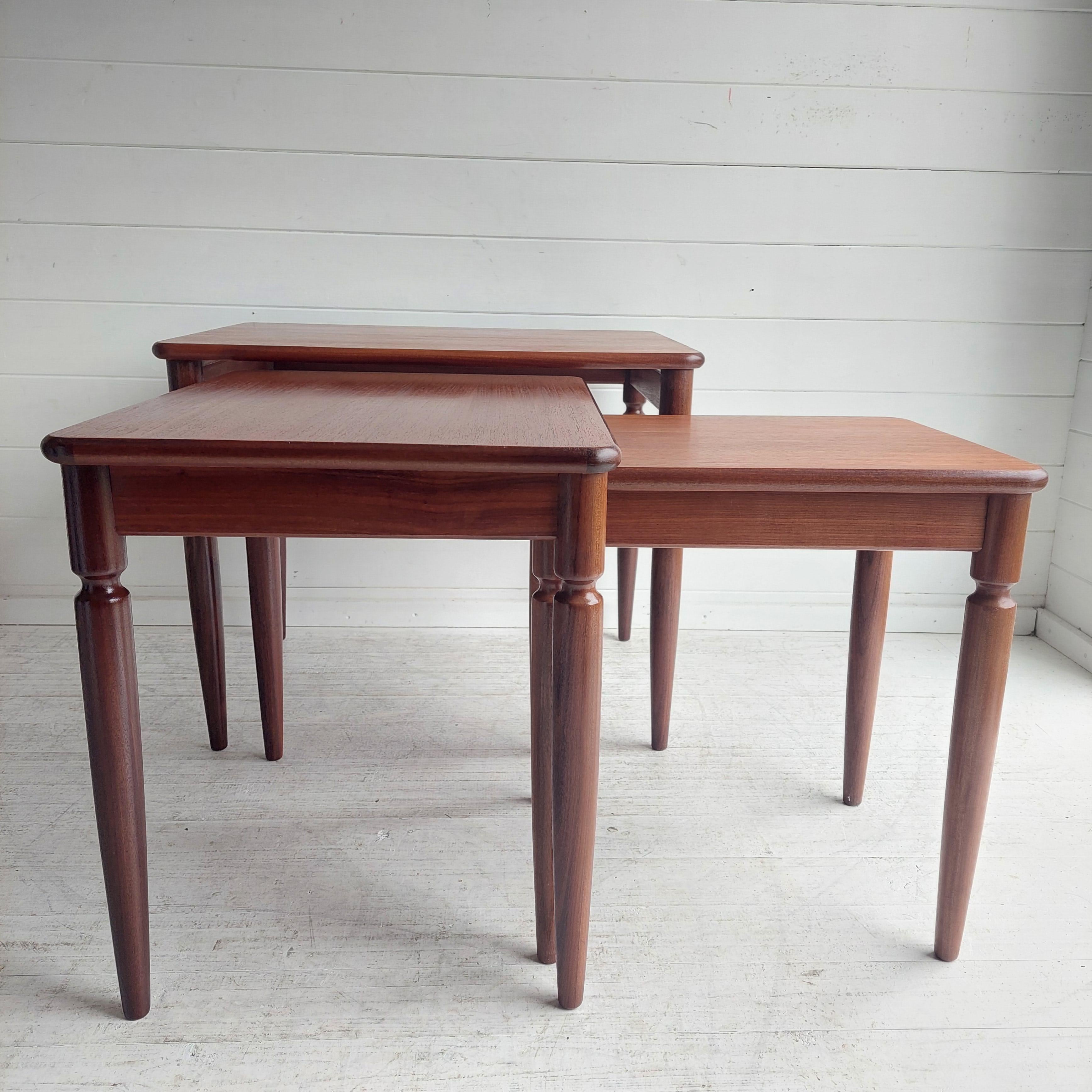 Mid Century G Plan Teak Afromosia Nest Of Tables Danish Vintage, 1960s In Good Condition In Leamington Spa, GB