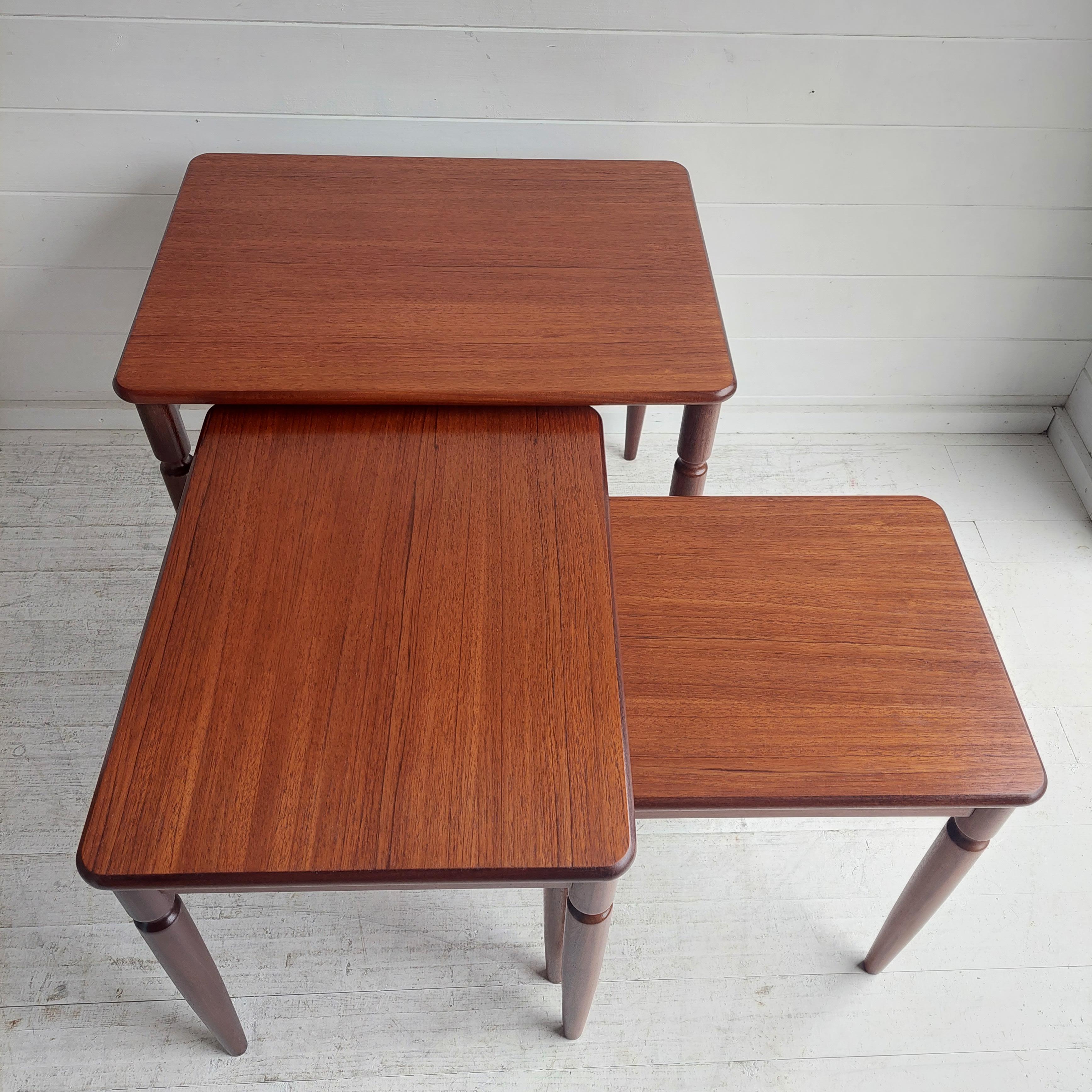 20th Century Mid Century G Plan Teak Afromosia Nest Of Tables Danish Vintage, 1960s