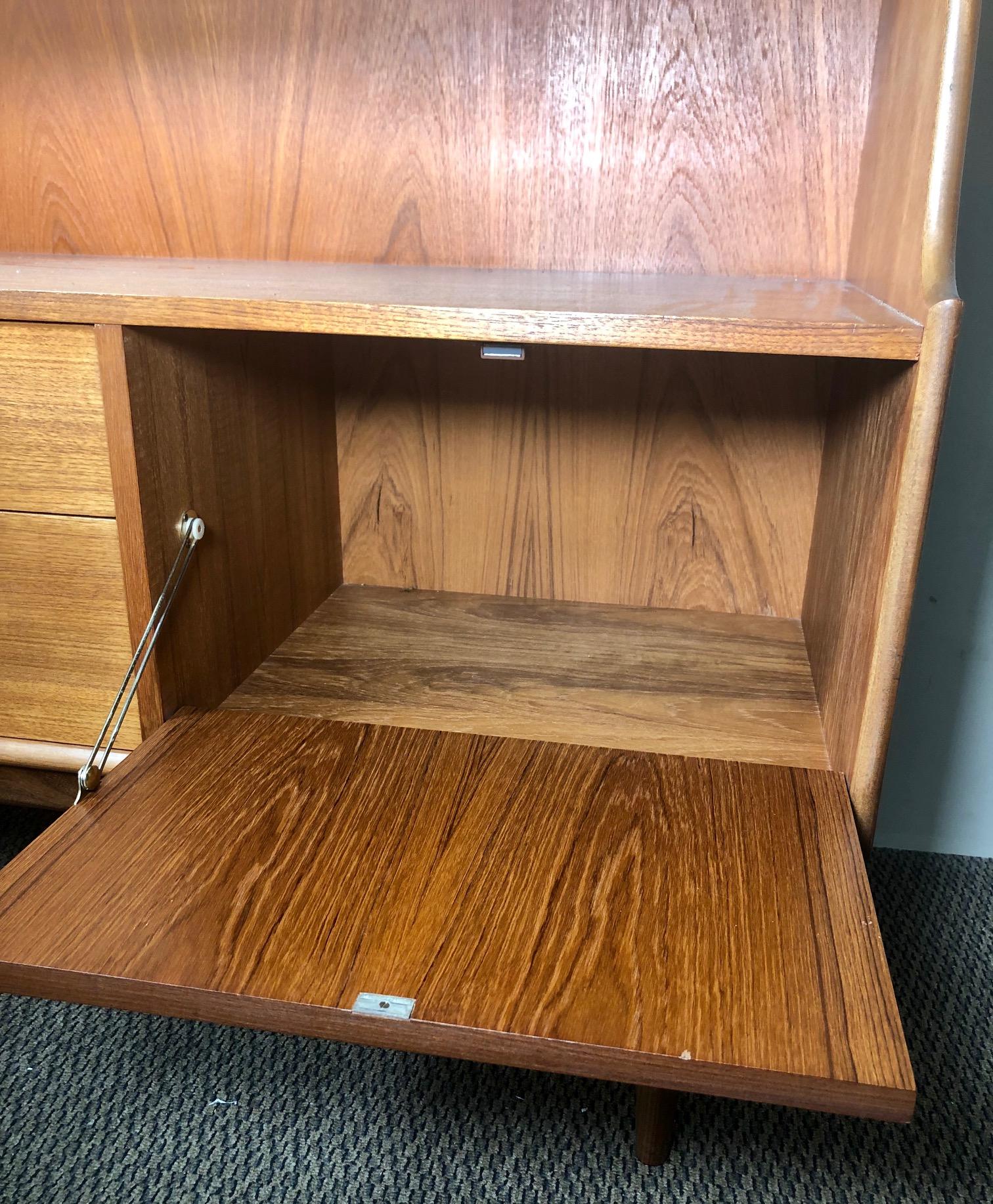 Midcentury G Plan Teak Highboard Credenza with Secretary For Sale 5