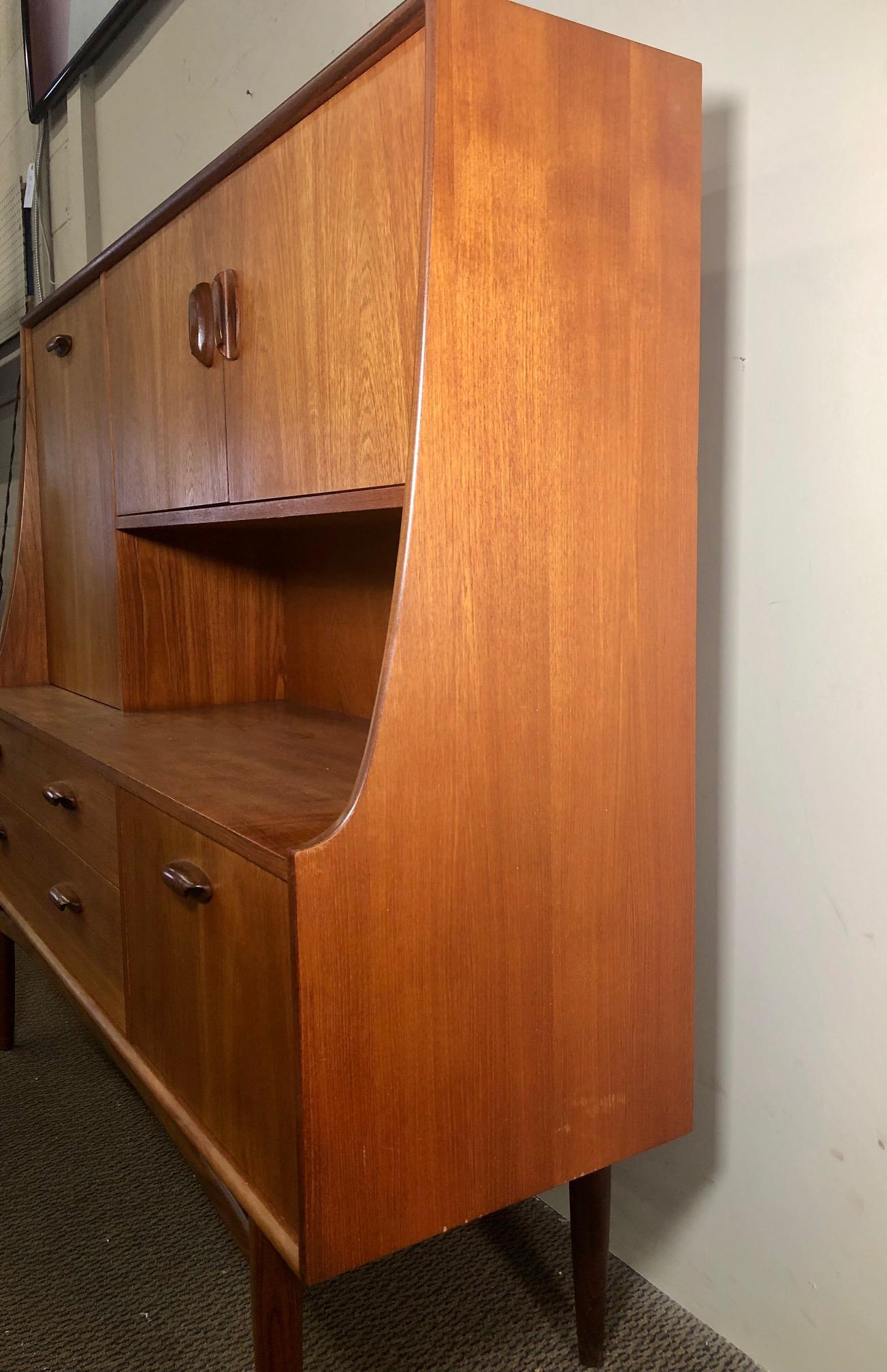 Midcentury G Plan Teak Highboard Credenza with Secretary For Sale 8