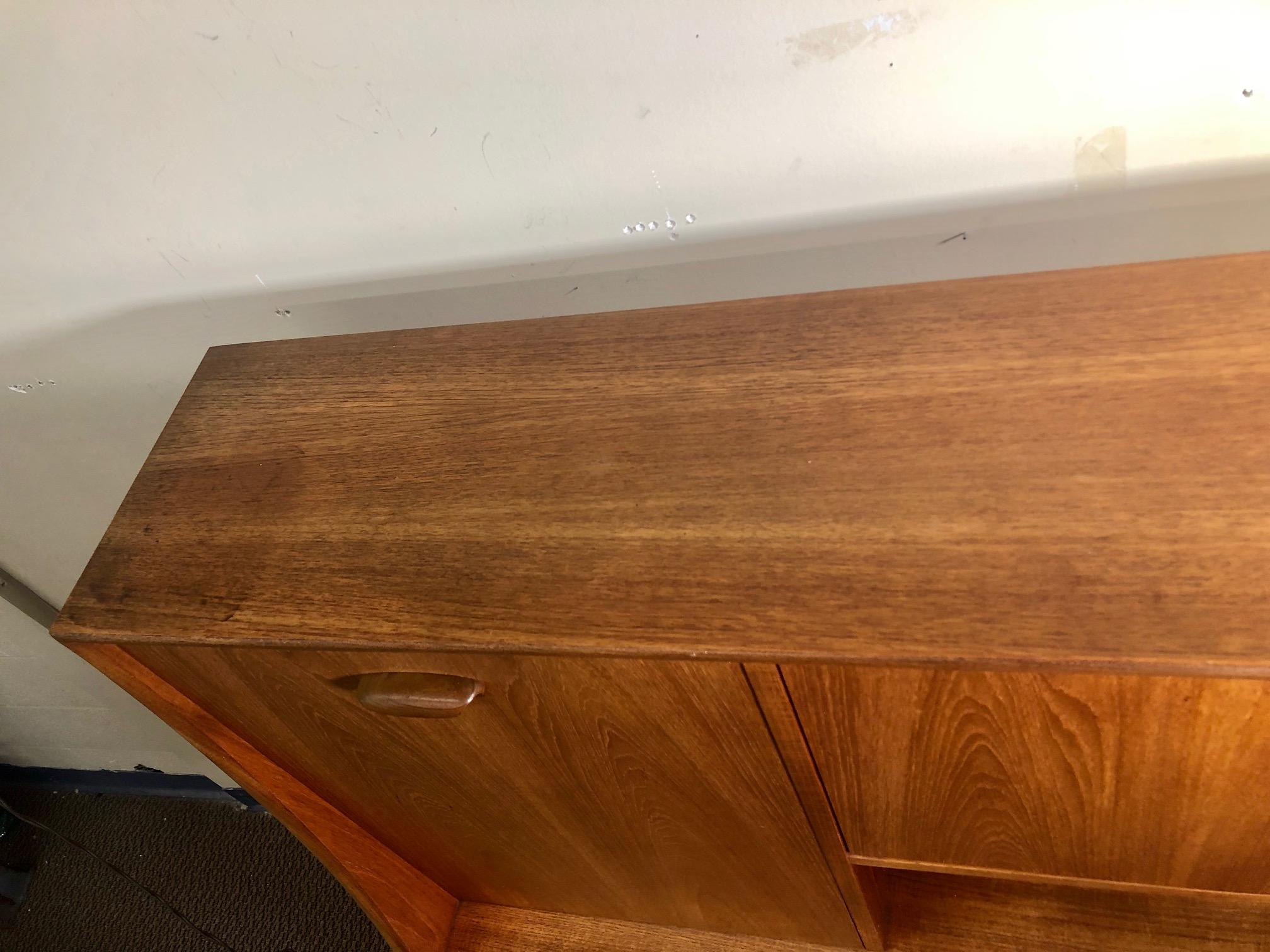 Midcentury G Plan Teak Highboard Credenza with Secretary For Sale 11