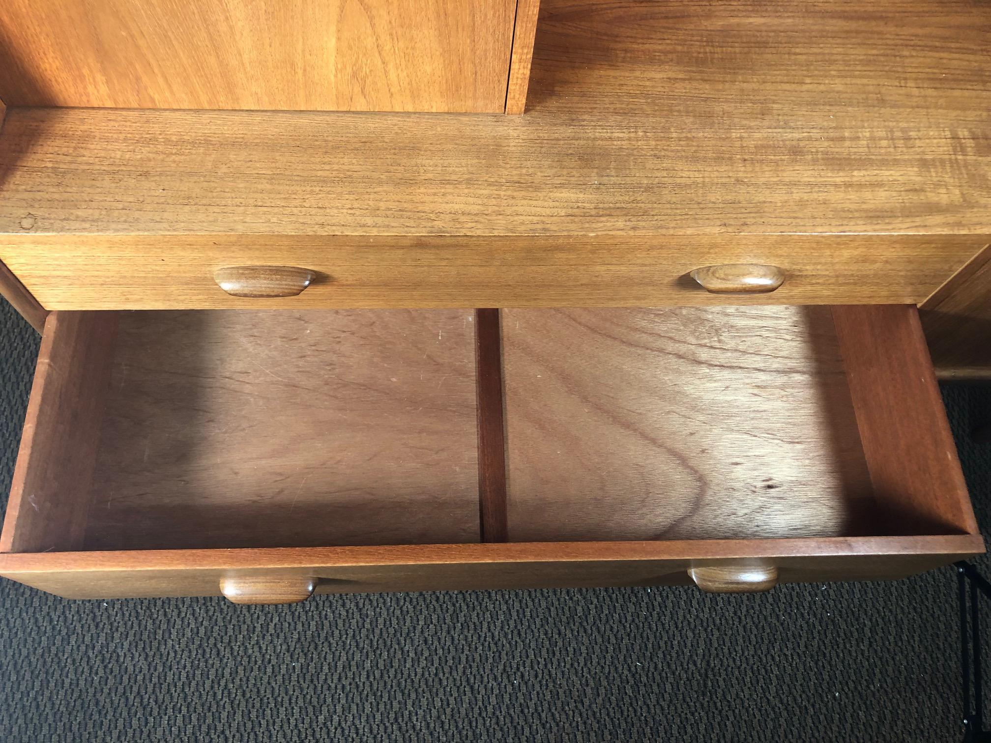 20th Century Midcentury G Plan Teak Highboard Credenza with Secretary For Sale