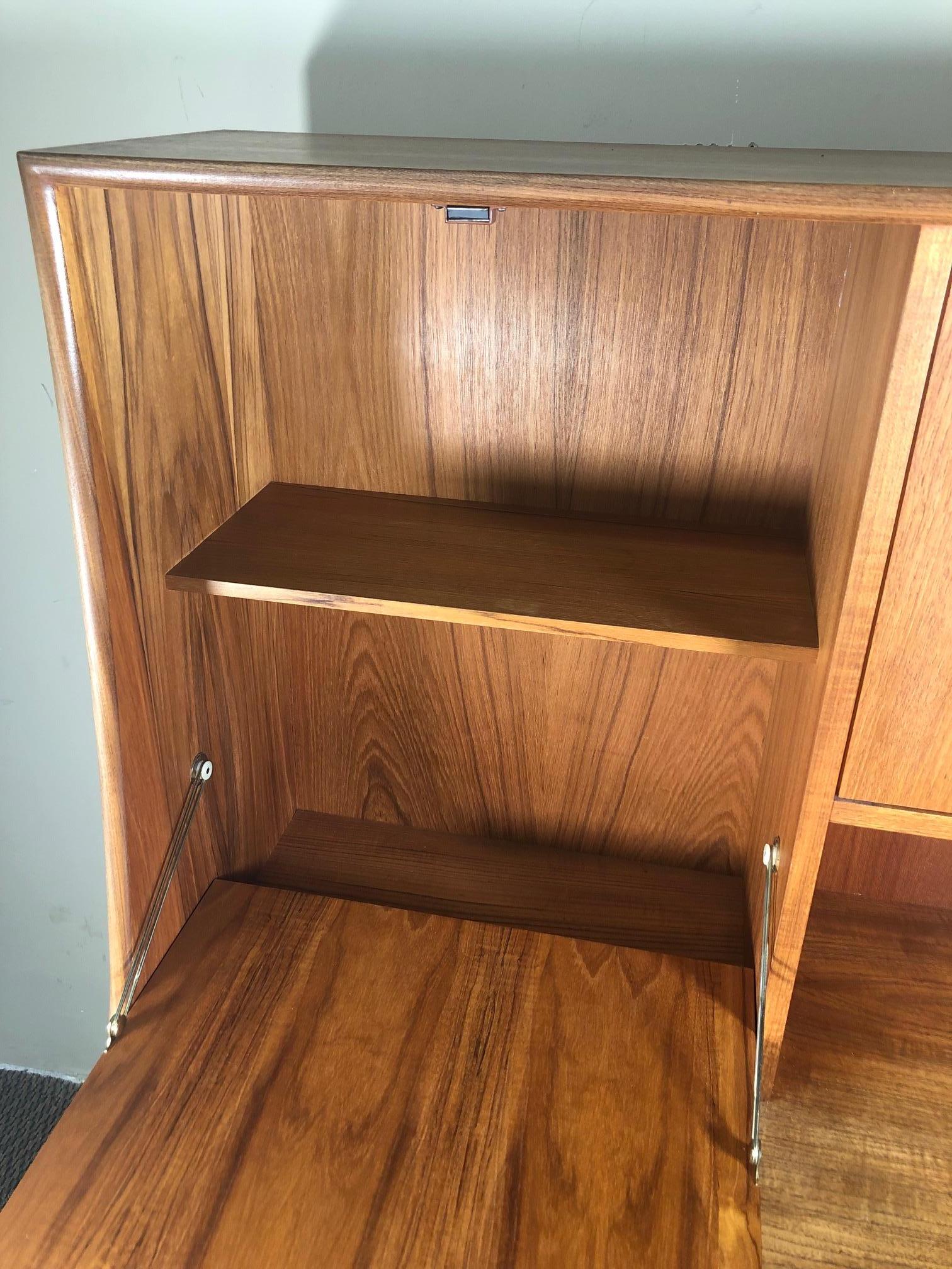 Midcentury G Plan Teak Highboard Credenza with Secretary For Sale 1