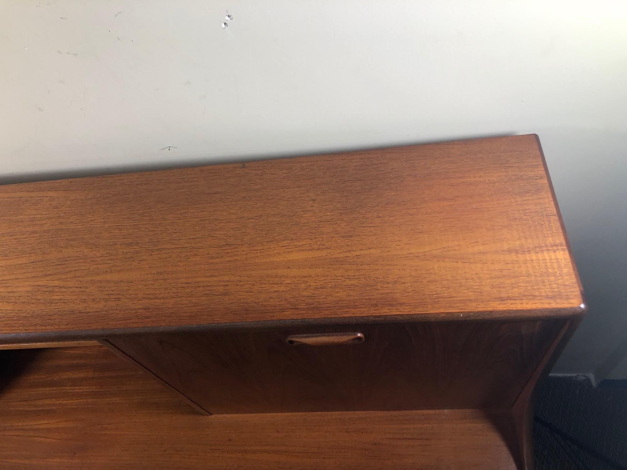Midcentury G Plan Teak Highboard Credenza with Secretary or Bar For Sale 9
