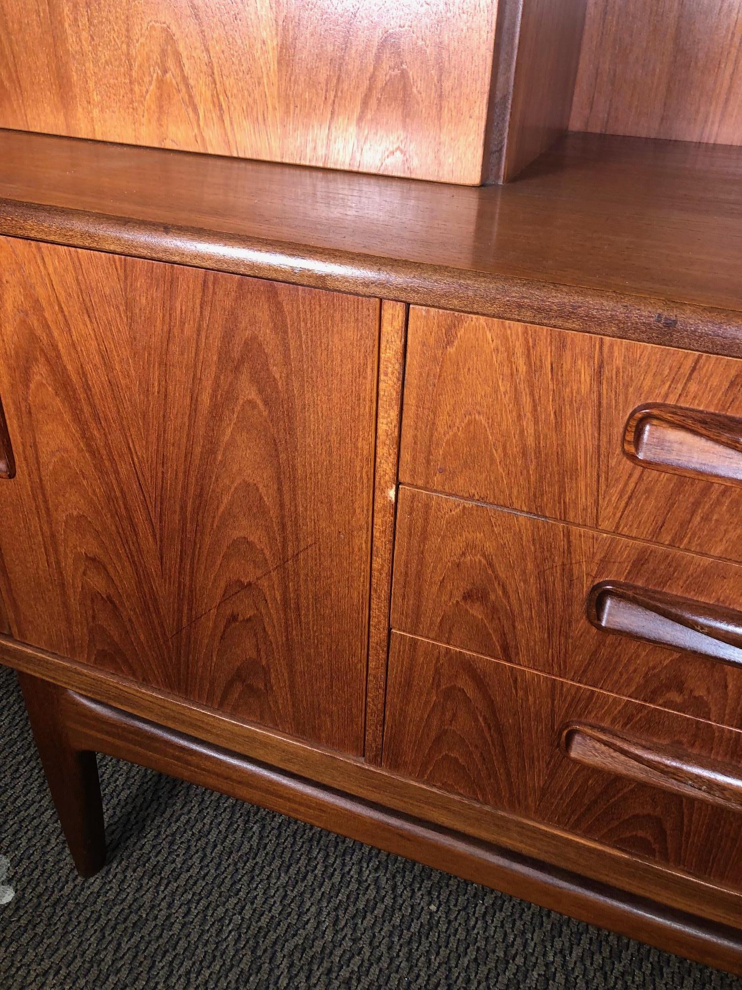 Midcentury G Plan Teak Highboard Credenza with Secretary or Bar For Sale 13