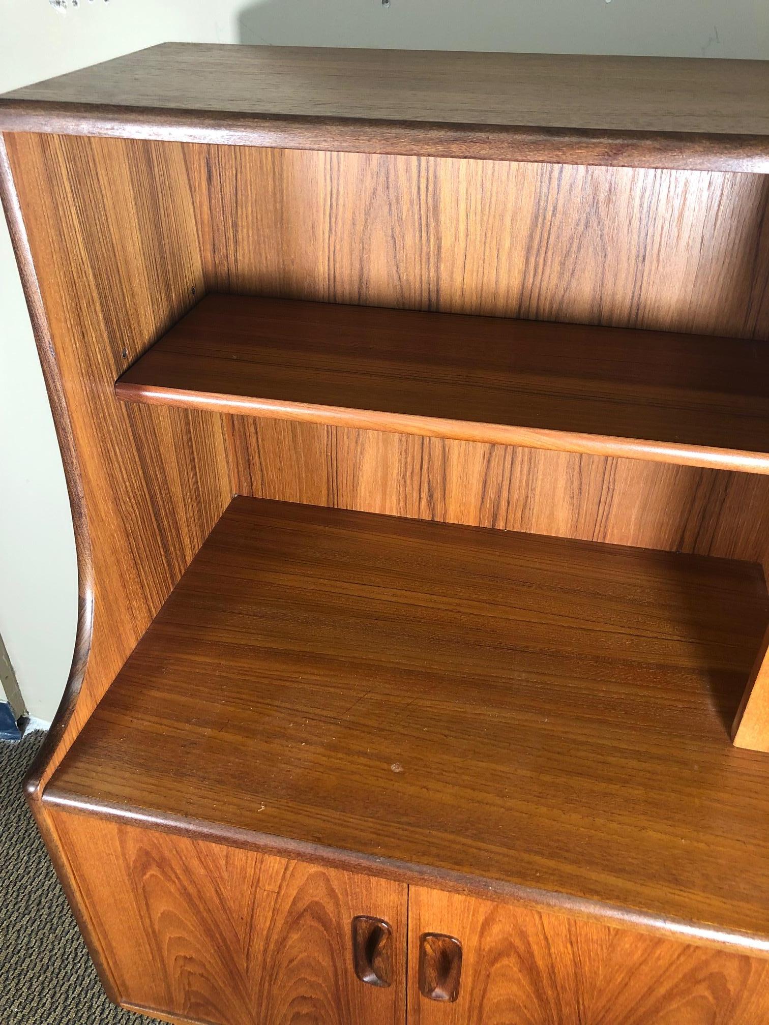 English Midcentury G Plan Teak Highboard Credenza with Secretary or Bar For Sale