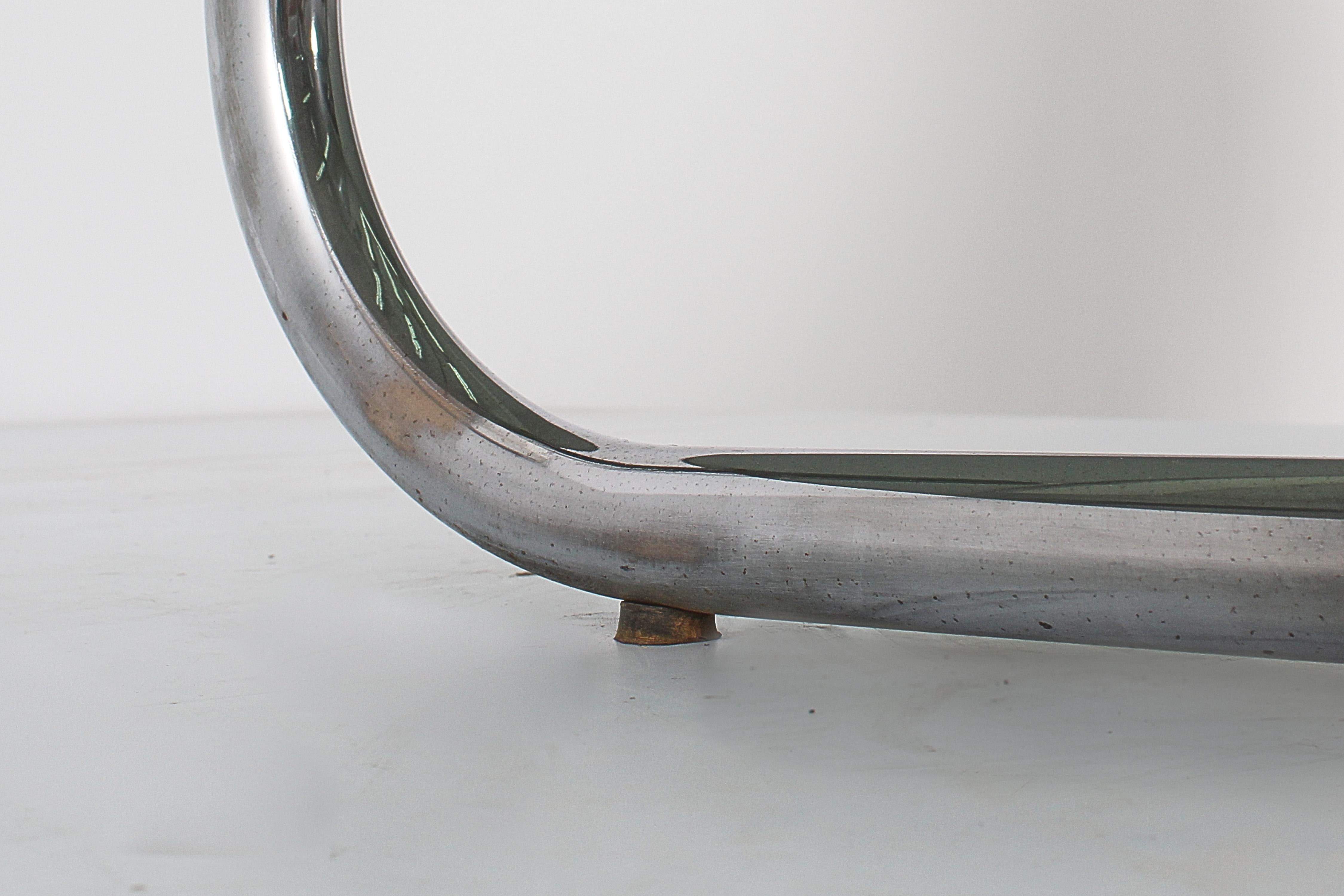 Runder Couchtisch aus Glas und Chrom aus der Mitte des Jahrhunderts von G. Reggiani, Italien 70er Jahre 4
