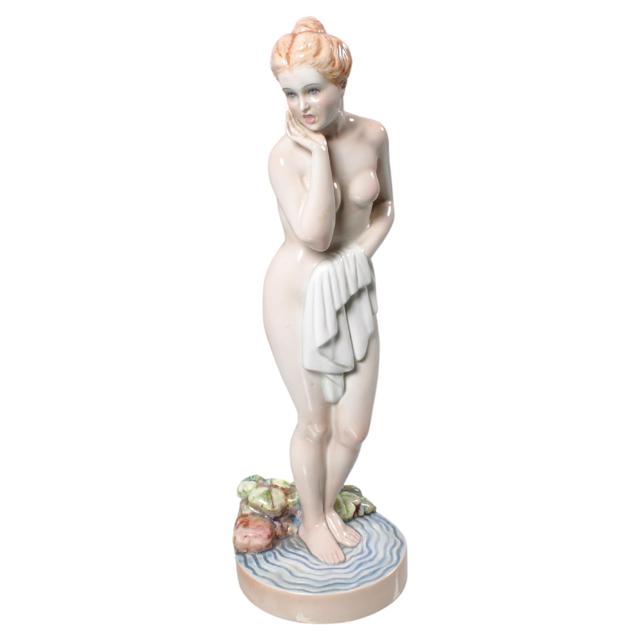 Mid-Century G. Ronzan Porcelain Femal Nude Figure Italian Manifacture from 1950 For Sale