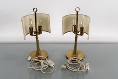 Mid-Century G. Sciolari (attr.) Brass Bedside Lamp 1970s Italy