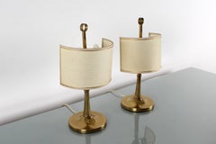 Mid-Century G. Sciolari (attr.) Brass Bedside Lamp 1970s Italy