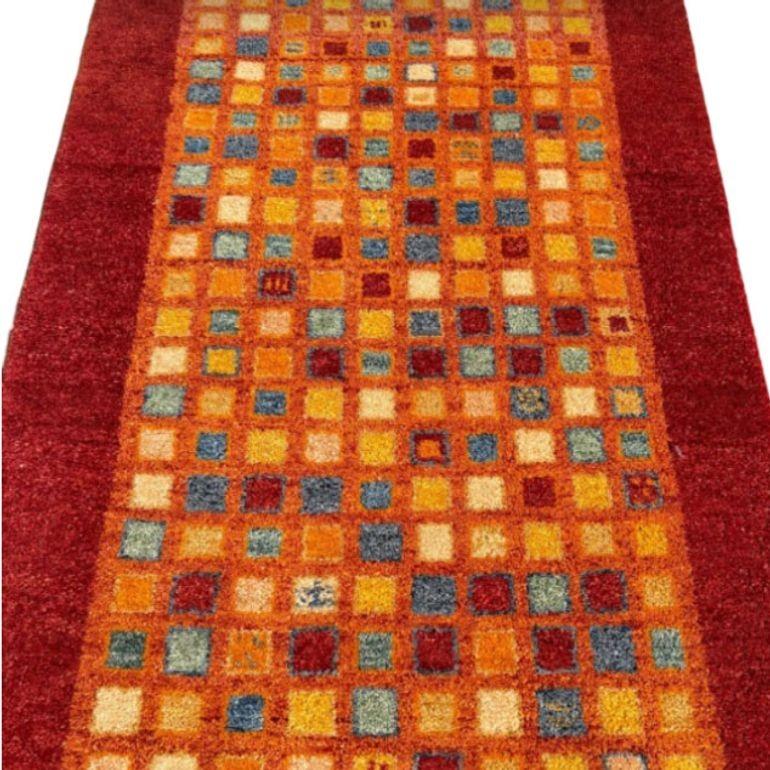 Gabbeh Inspirierter Wollteppich aus der Mitte des Jahrhunderts (amerikanisch) im Angebot