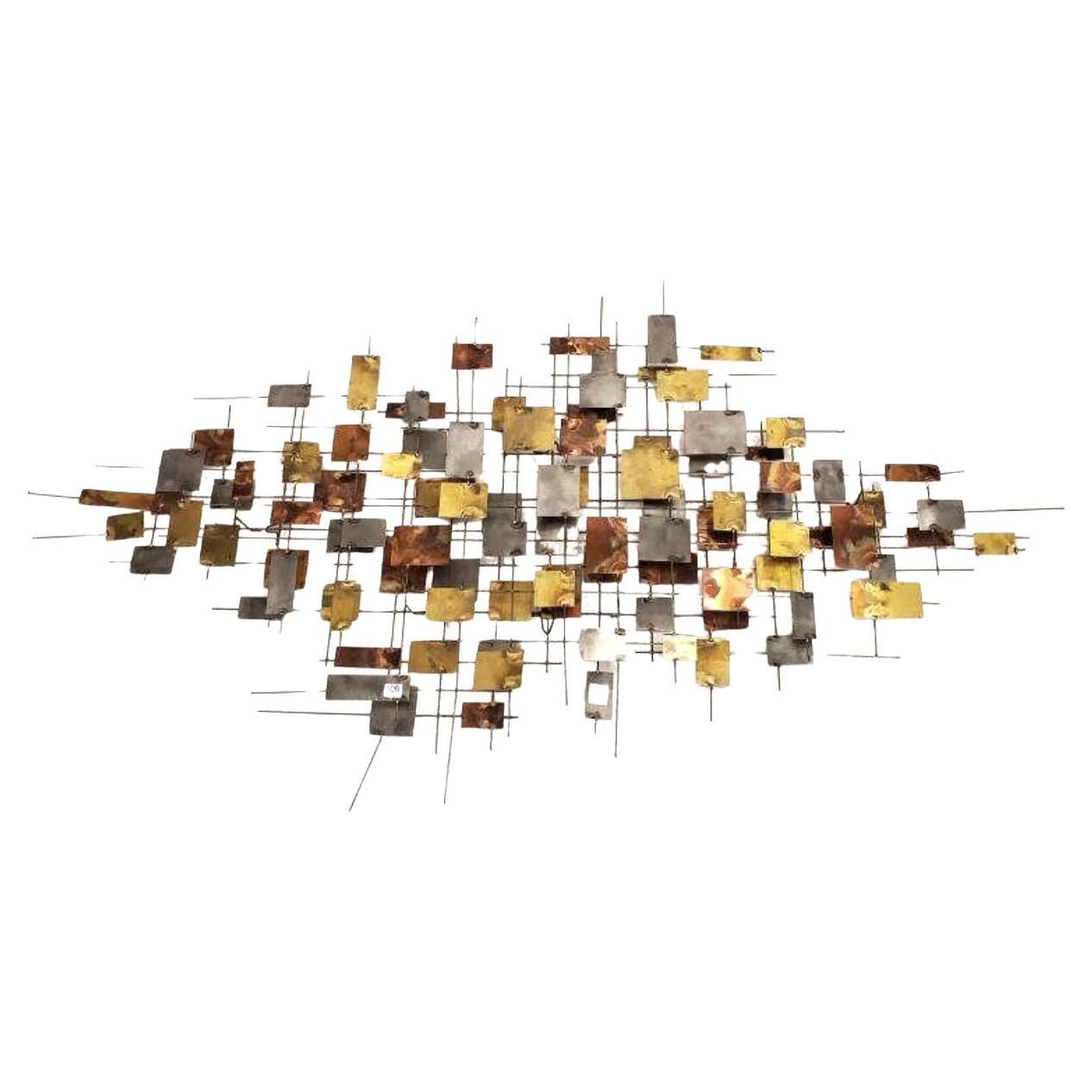 Mid-century Gabbrielli Signed Brutalist Wall Sculpture - 65"w x 36"h