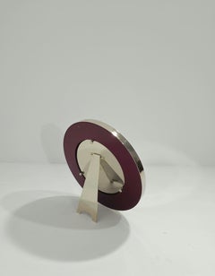 Cadre photo circulaire moderne du milieu du siècle dernier laiton chromé Italie années 60