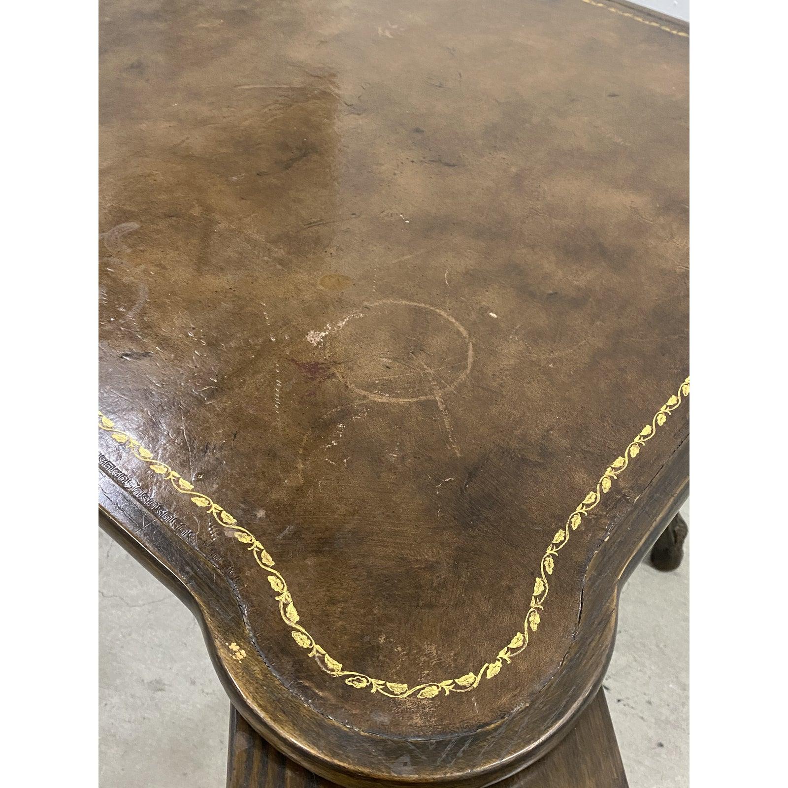 Leather Mid-Century Games Table by Baker Furniture C.1970s For Sale
