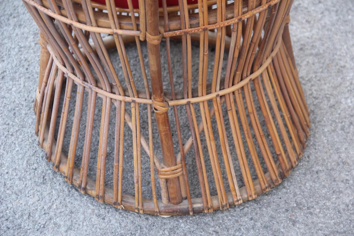 Mid-Century Modern Midcentury Garden Chair in Rattan Vintage Bonacina Italian Design, 1950s