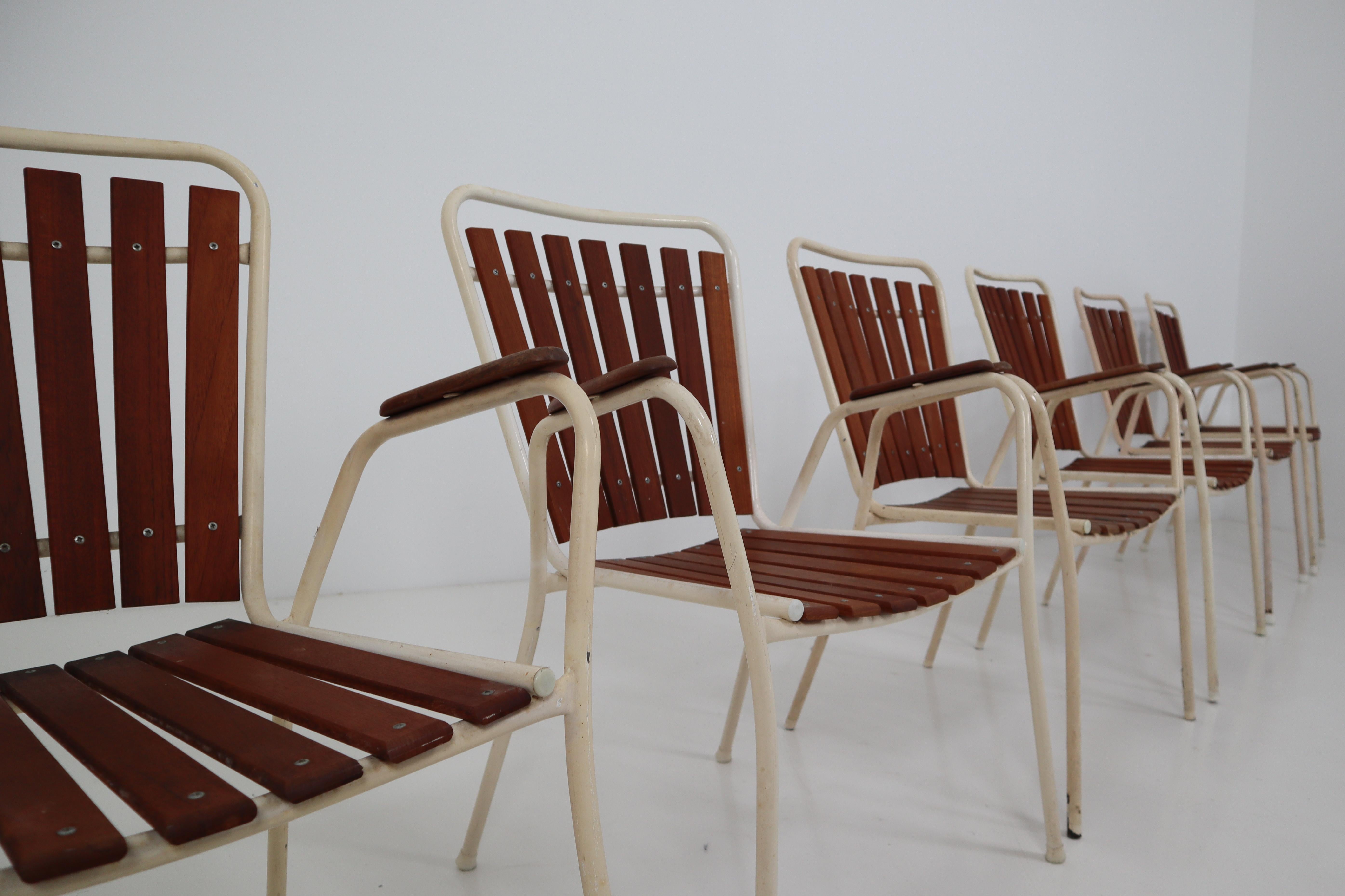 Mid-Century Garden Patio Chairs, France 1970s 3