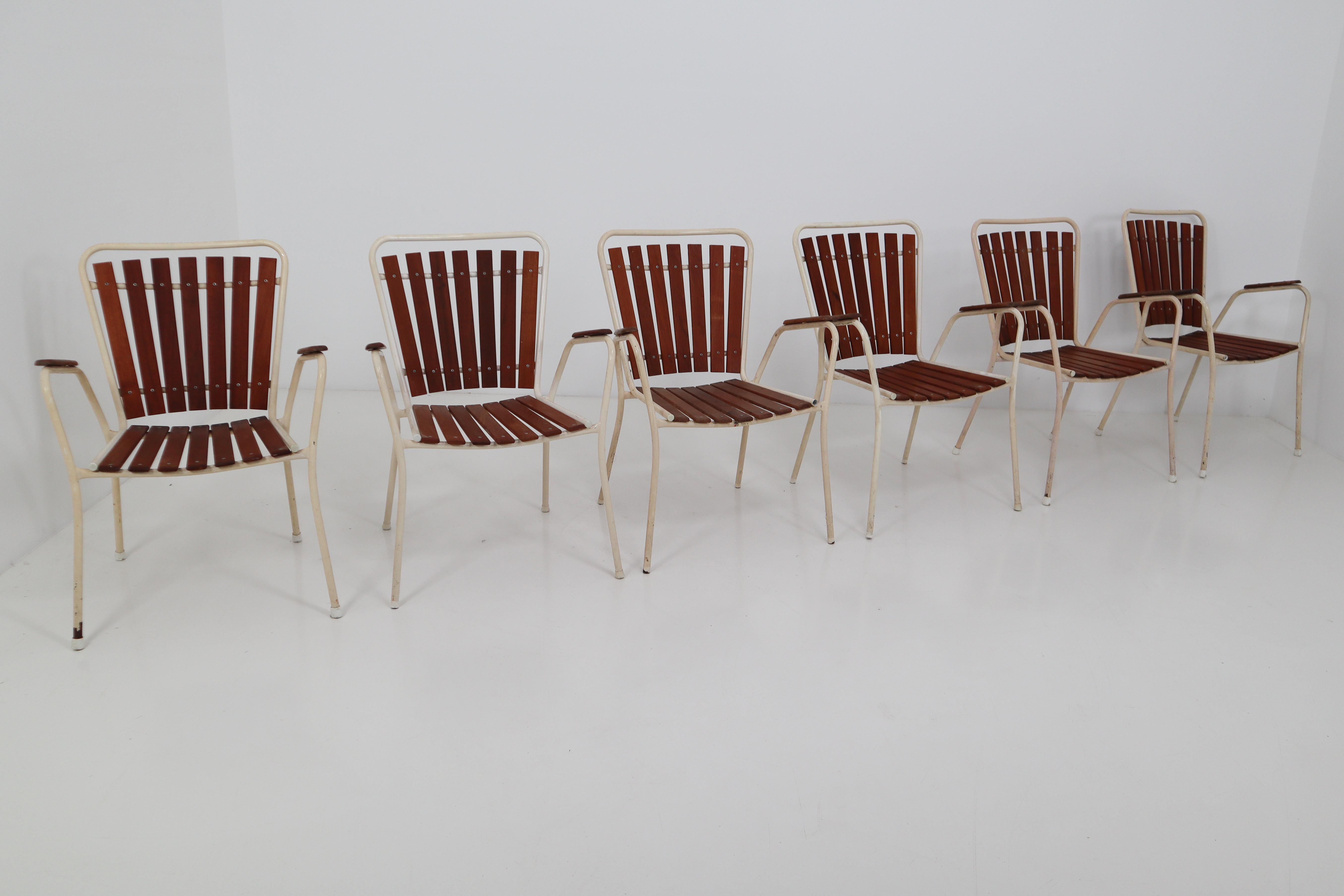 Mid-Century Garden Patio Chairs, France 1970s 4