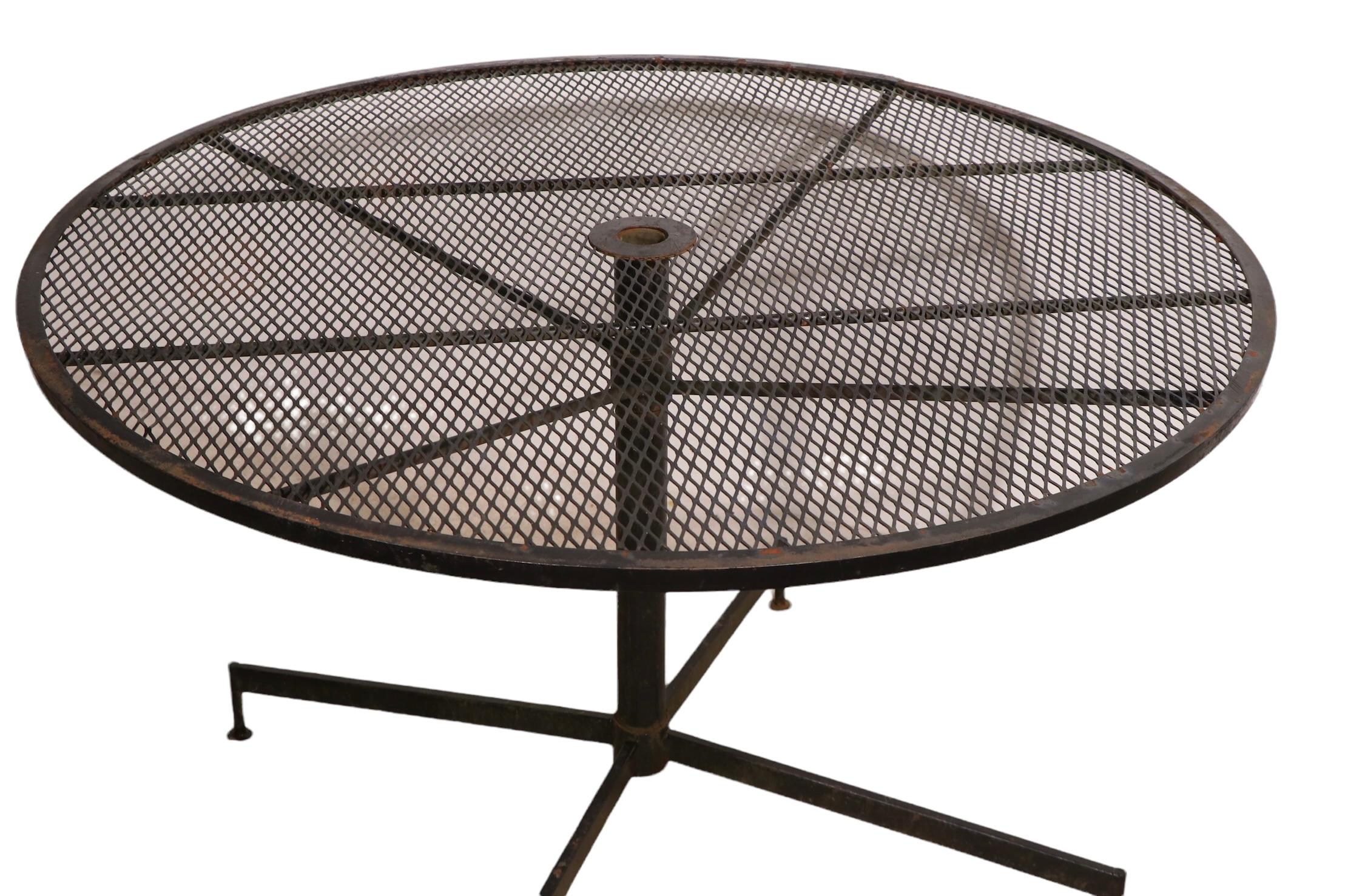 20th Century Mid Century Garden Patio Poolside Cafe Dining Table after McCobb For Sale