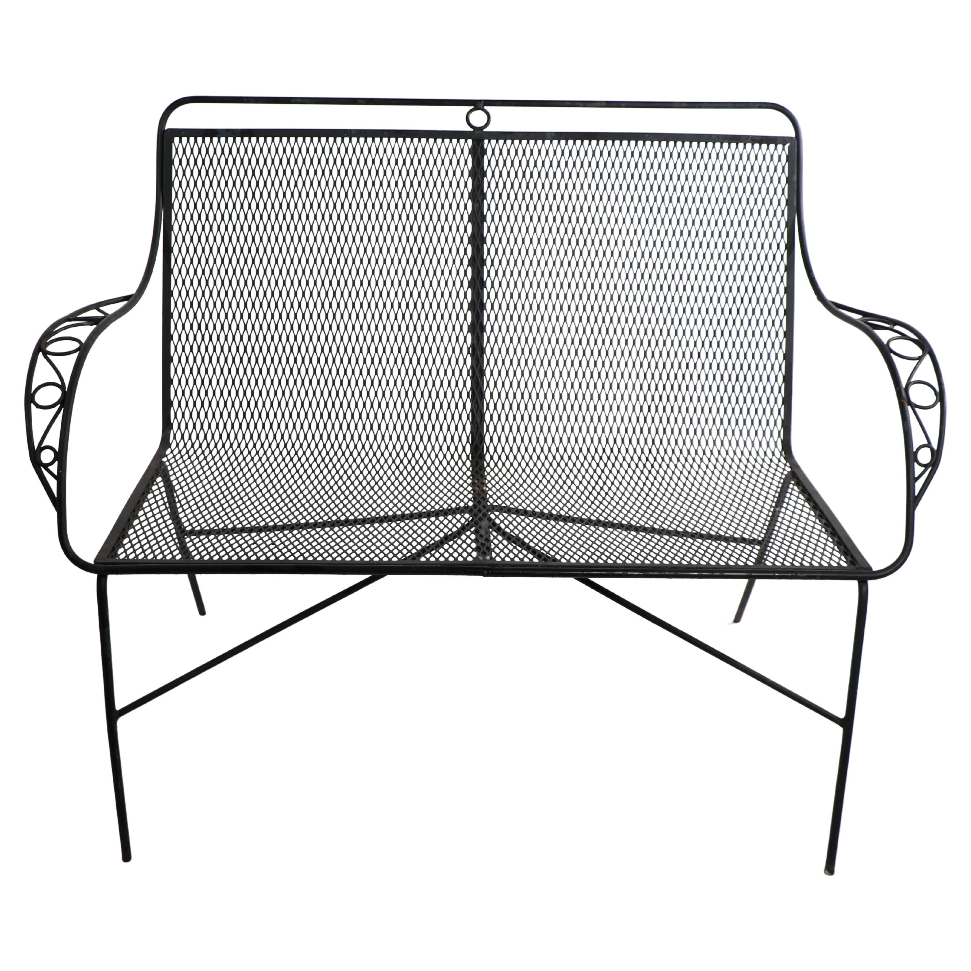 Sillón de hierro forjado Mid Century Garden Patio Poolside Att. to Woodard