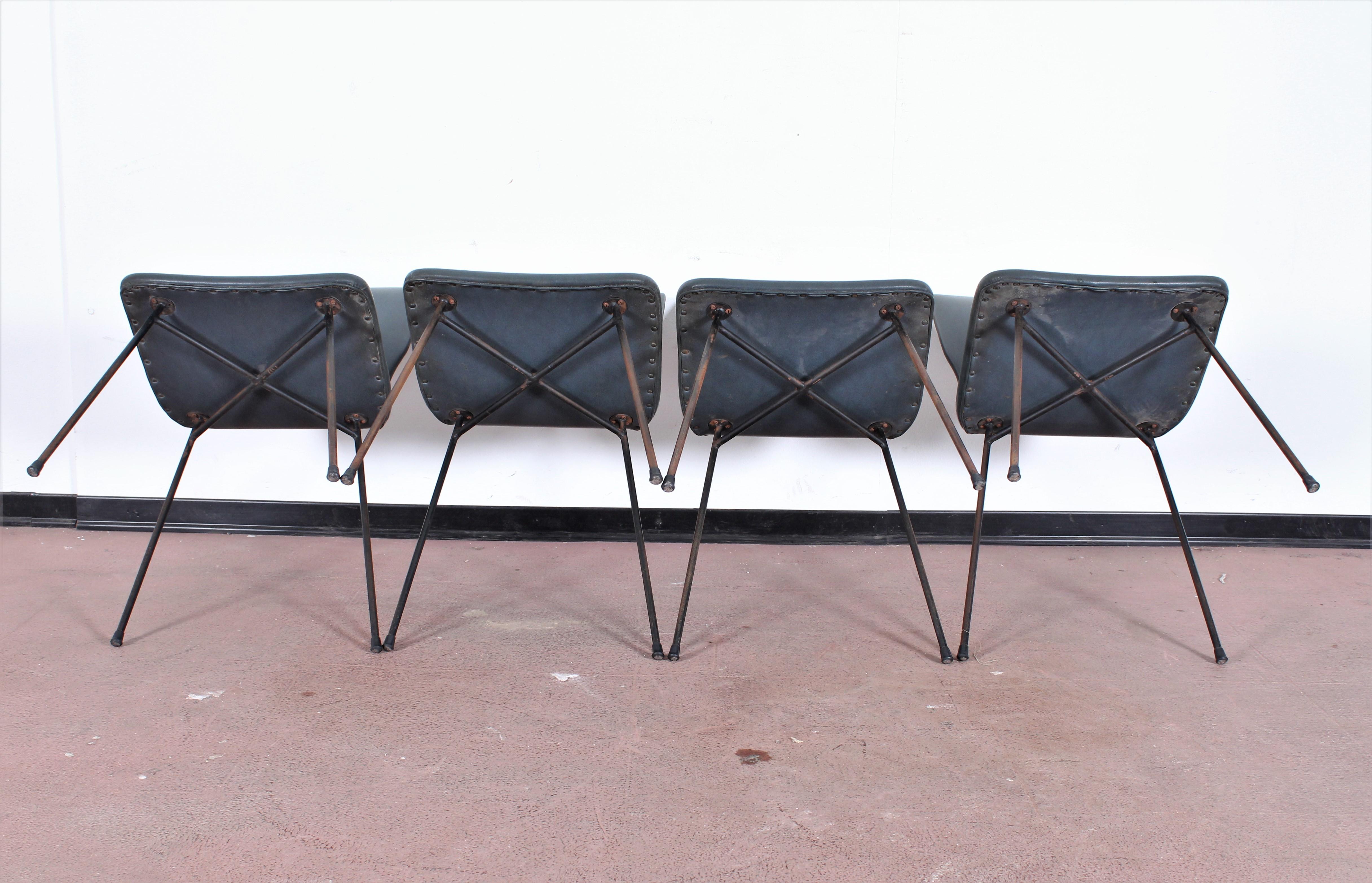 Midcentury Gastone Rinaldi Modern Dining Chairs Set of 4, 1960s, Italy 7