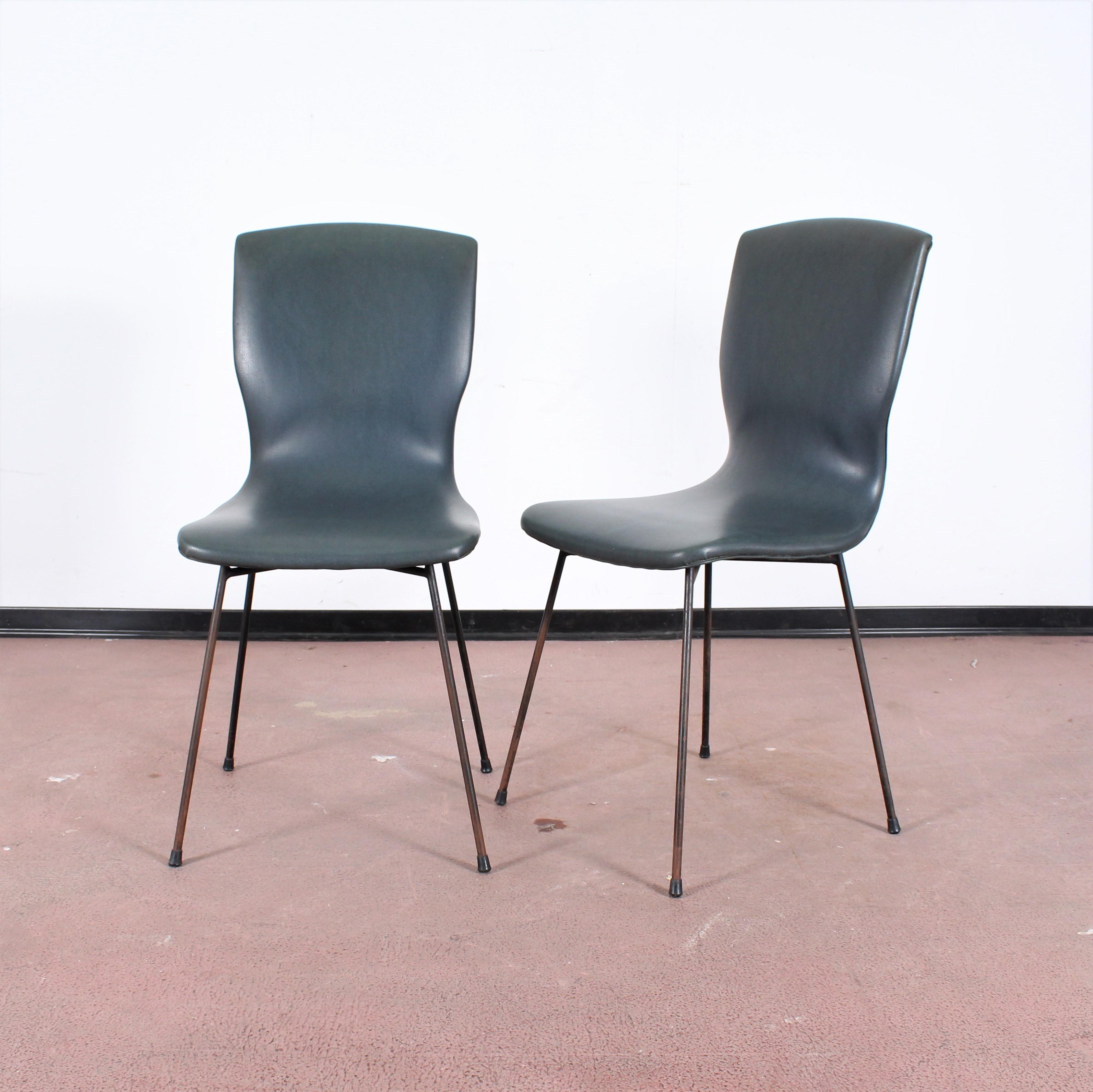 Midcentury Gastone Rinaldi Modern Dining Chairs Set of 4, 1960s, Italy In Good Condition In Palermo, IT