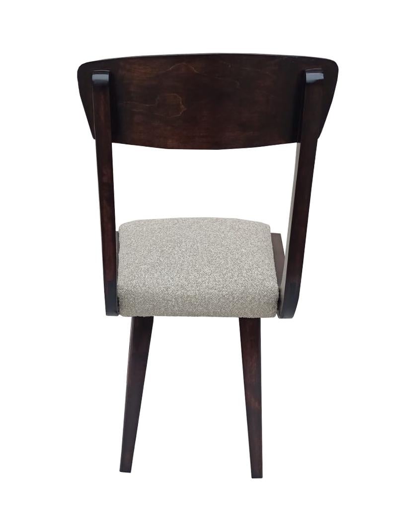 Mid Century Gazelle Beige Samt Dark Wood Chair, Europa, 1960er Jahre (Moderne der Mitte des Jahrhunderts) im Angebot