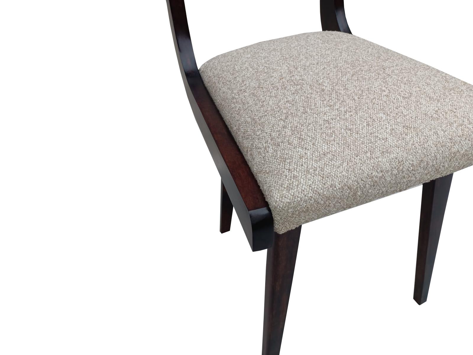Mid Century Gazelle Beige Samt Dark Wood Chair, Europa, 1960er Jahre (Handgefertigt) im Angebot