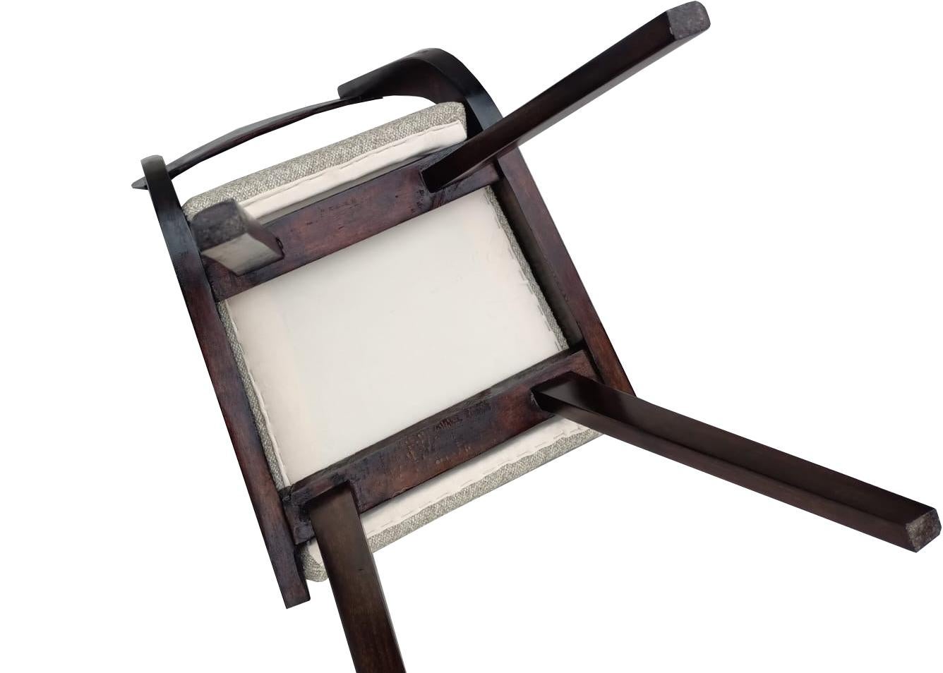 Mid Century Gazelle Beige Samt Dark Wood Chair, Europa, 1960er Jahre (20. Jahrhundert) im Angebot