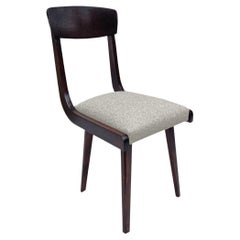 Mid Century Gazelle Beige Velvet Dark Wood Chair, Europe, 1960s