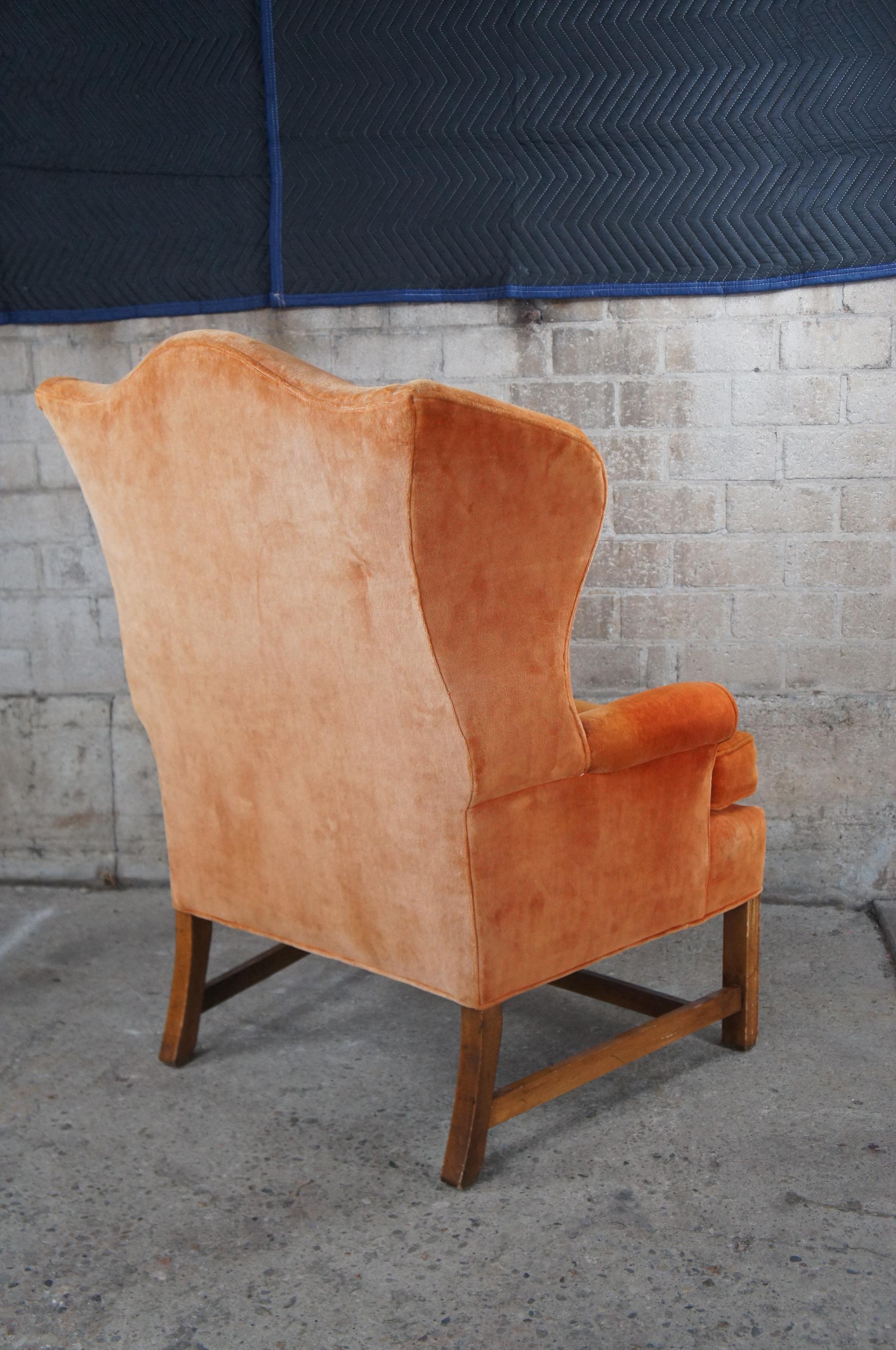orange wing back chair