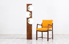 Midcentury Geometric 3-Globe Floor Lamp by Modeline