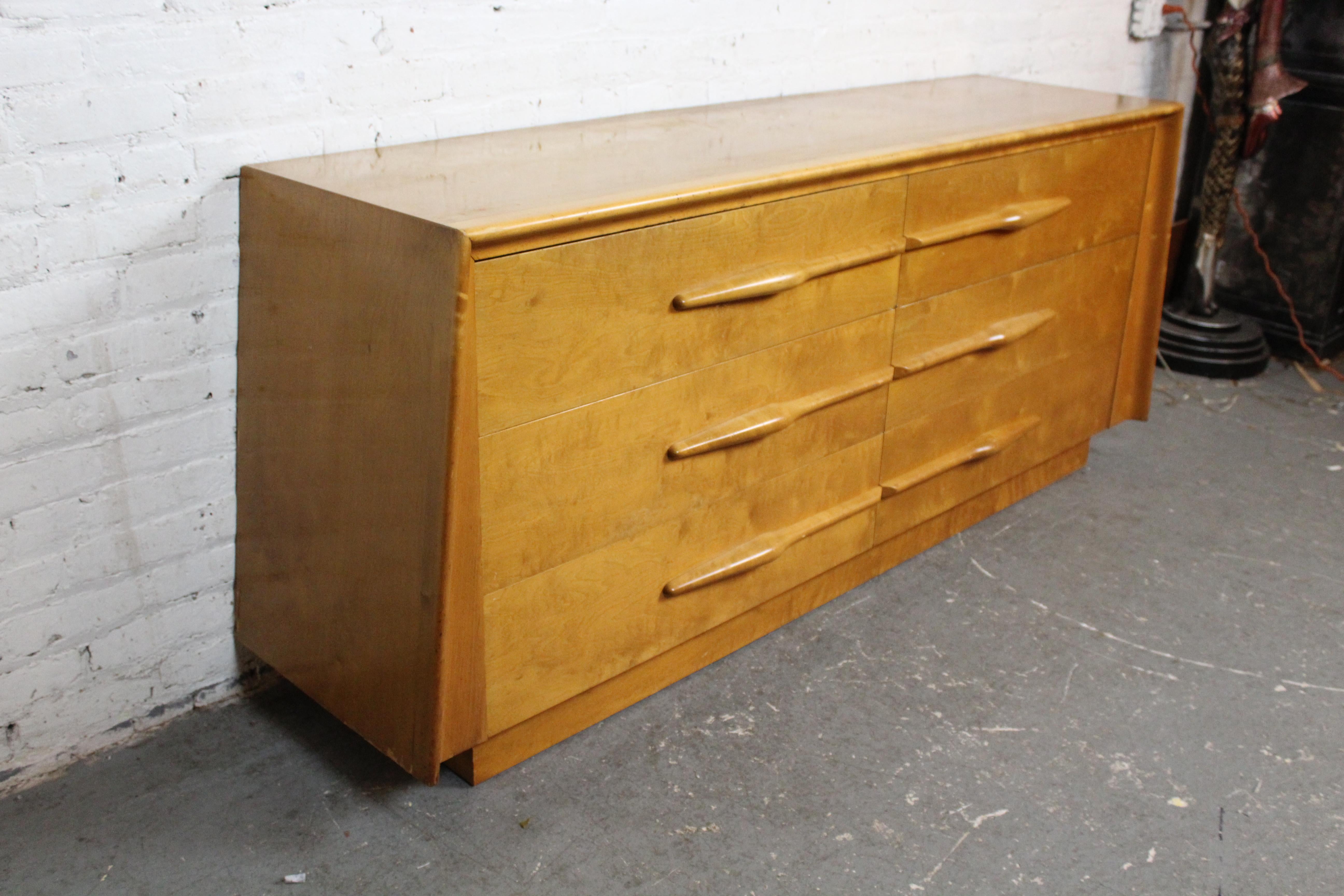 Swedish Mid-Century Geometric Birch Dresser by Edmond Spence For Sale
