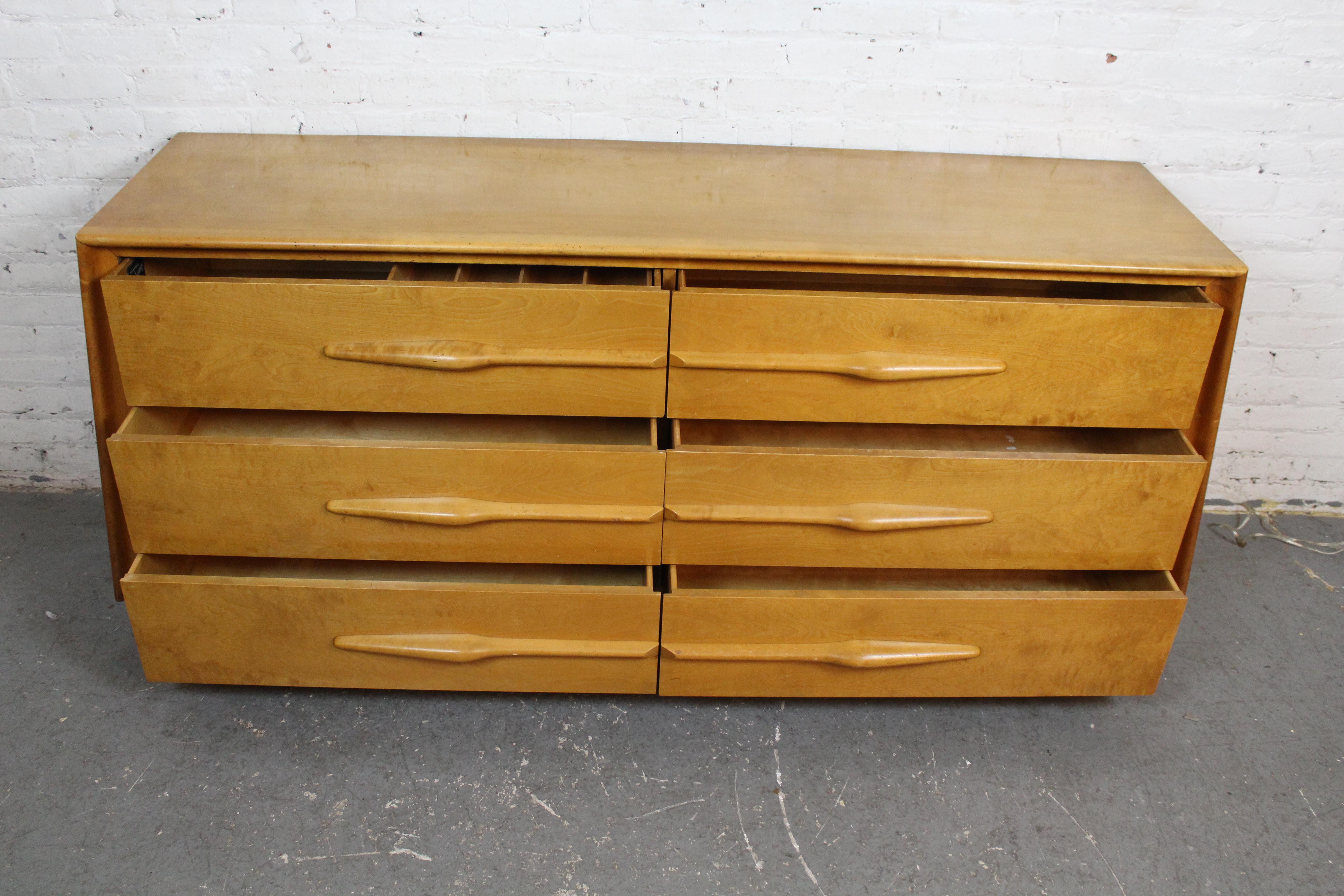 Mid-Century Geometric Birch Dresser by Edmond Spence For Sale 1