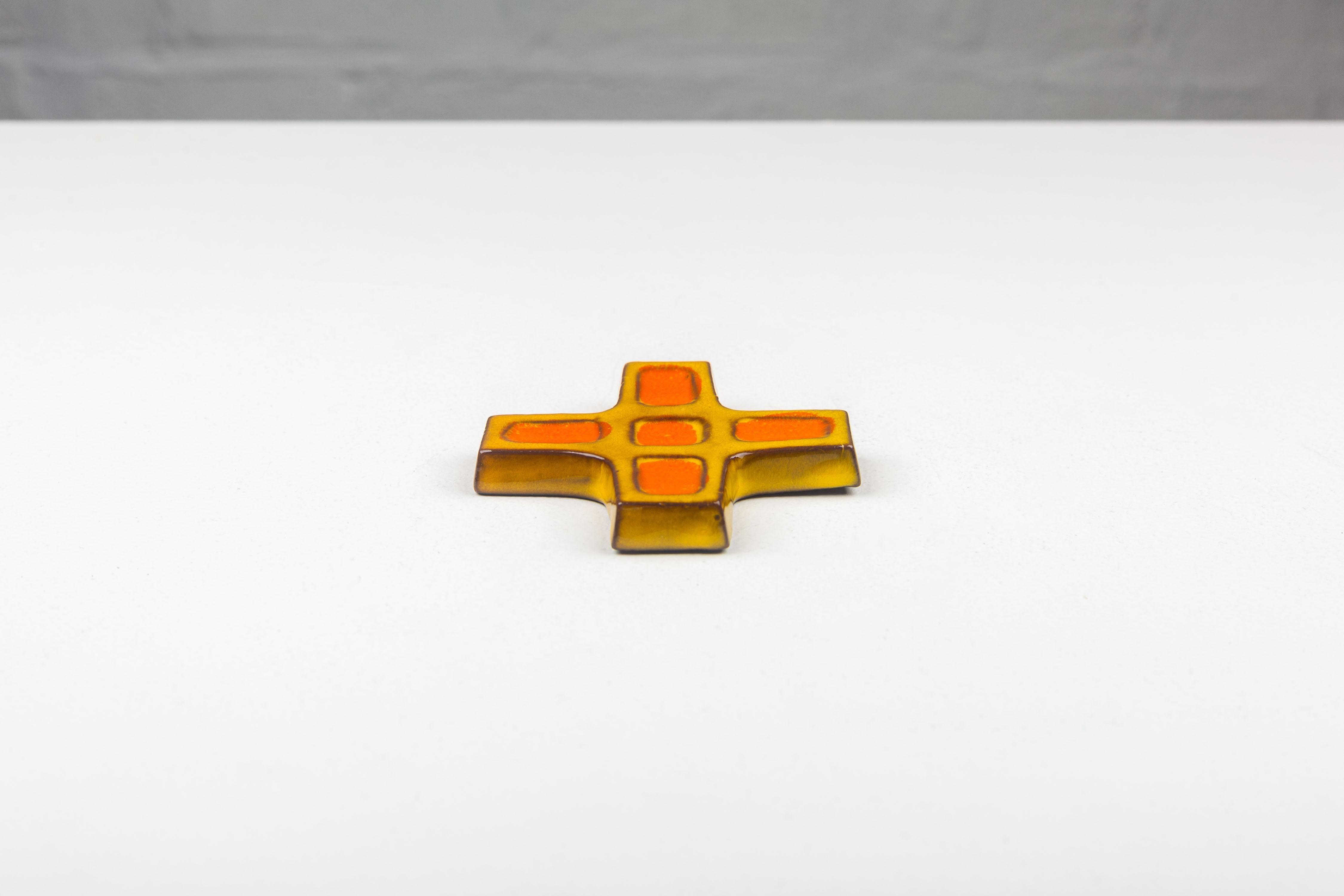 Space Age Mid-Century Geometric Ceramic Cross For Sale