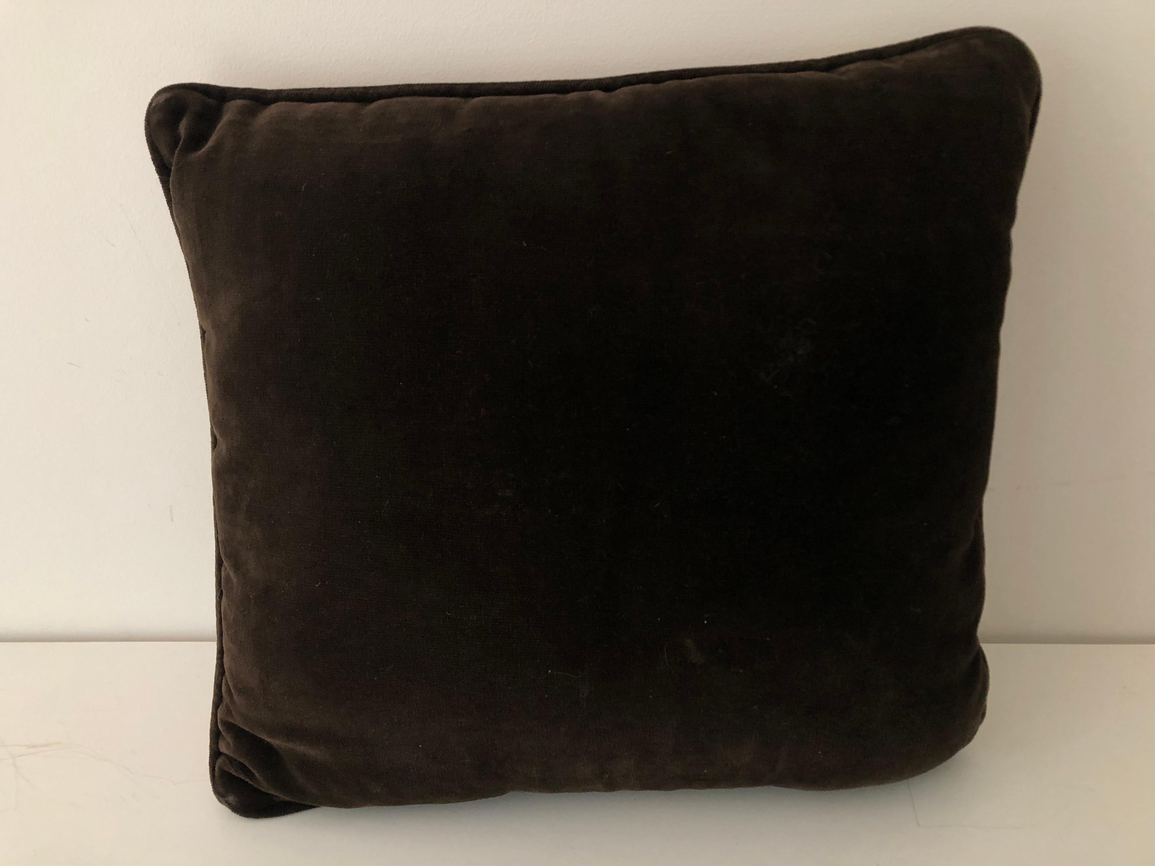 Mid-Century Modern Midcentury Geometric Grid Needlepoint Pillow