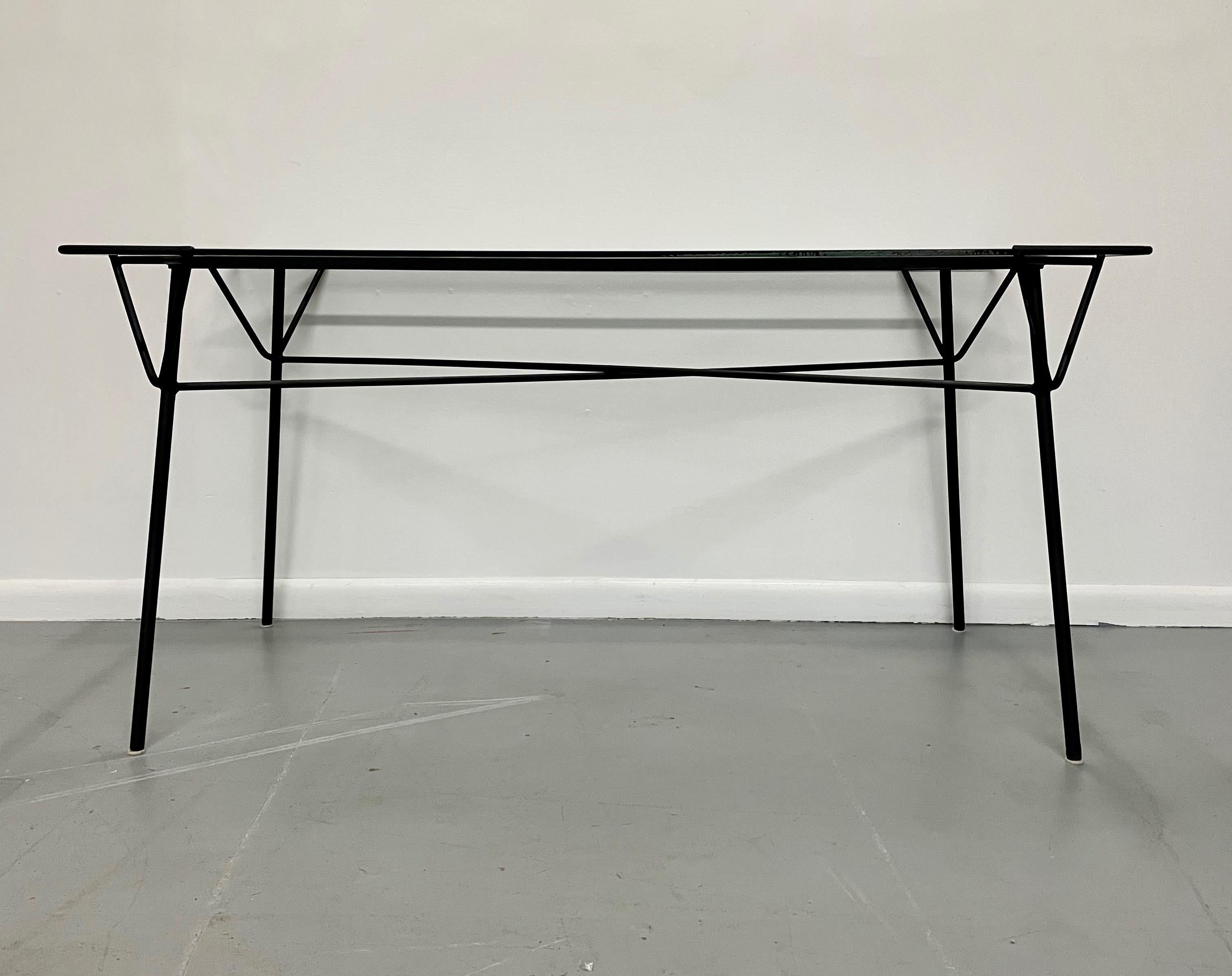 Geometric Iron and Glass Dining Table by Ossia Arkus for Arbuck Mid Century For Sale 2