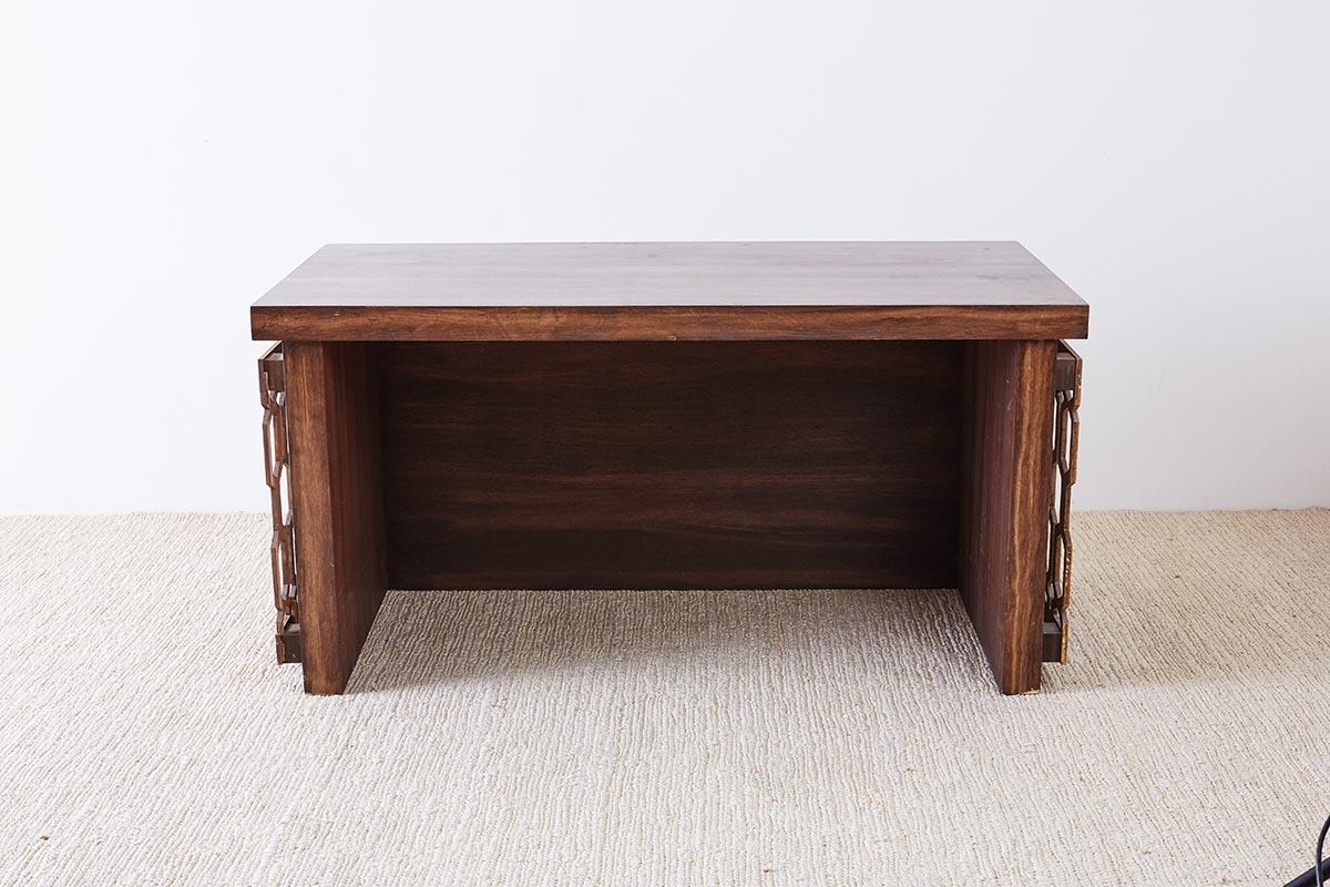 Wood Midcentury Geometric Johnny Carson Style Desk