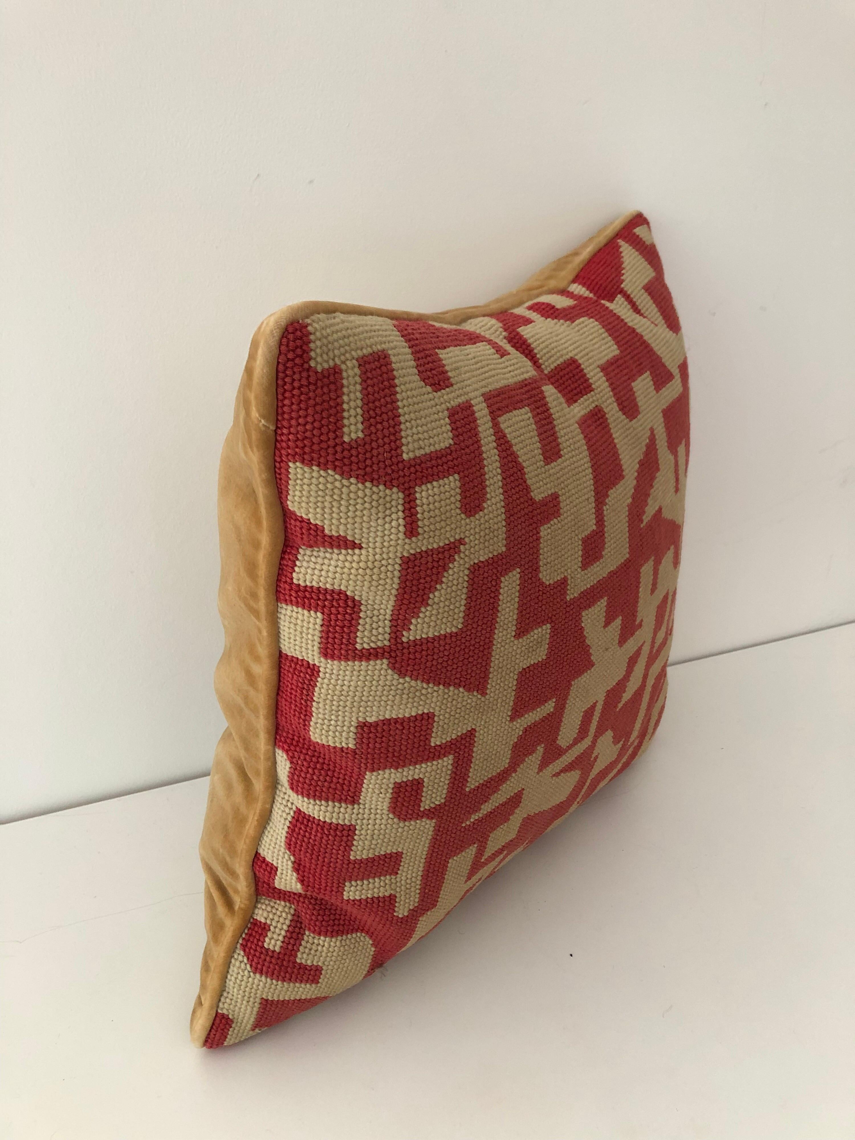 Mid-Century Modern Midcentury Geometric Needlepoint Pillow