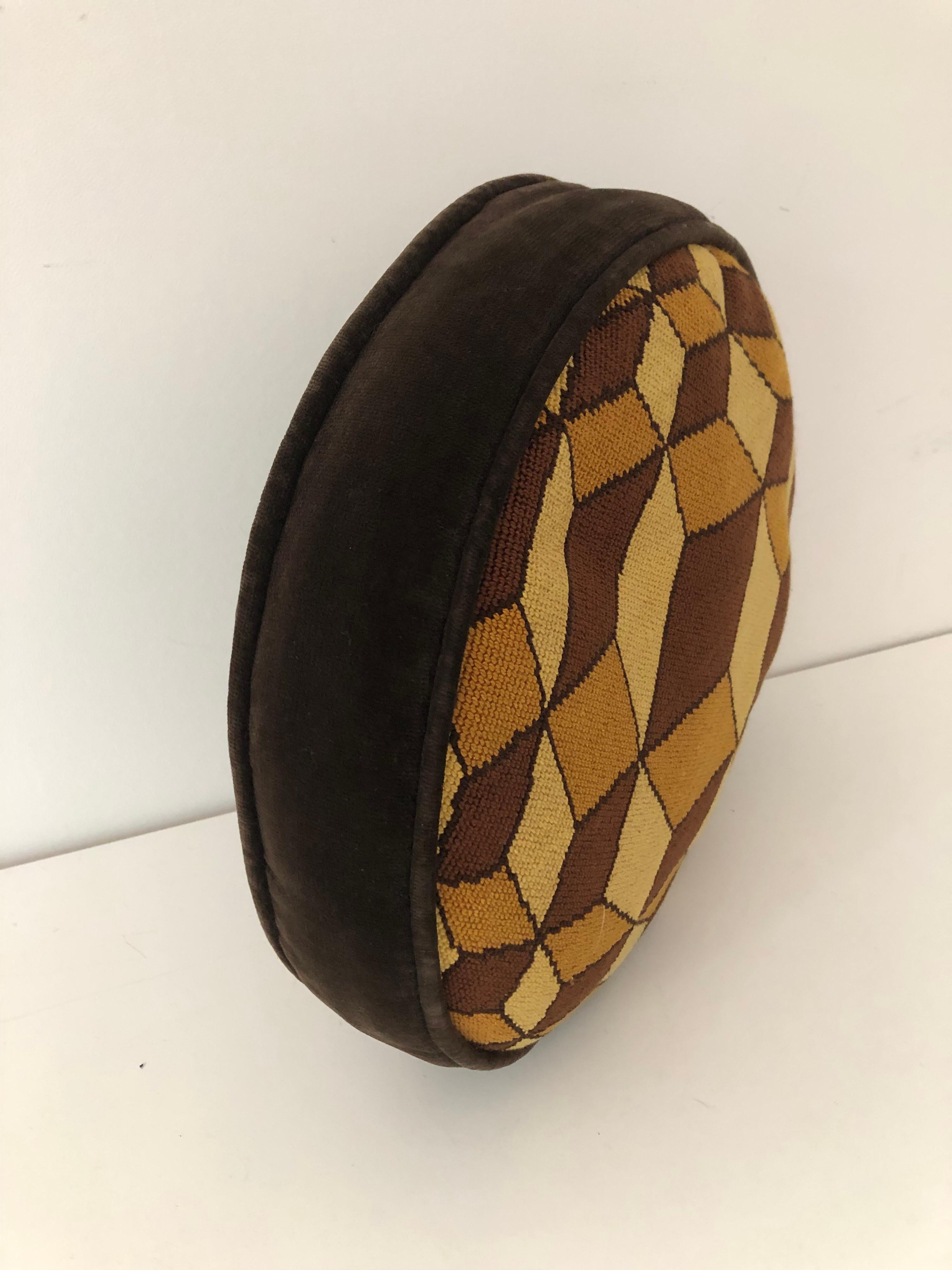 Mid-Century Modern Midcentury Geometric Oval Needlepoint Pillow
