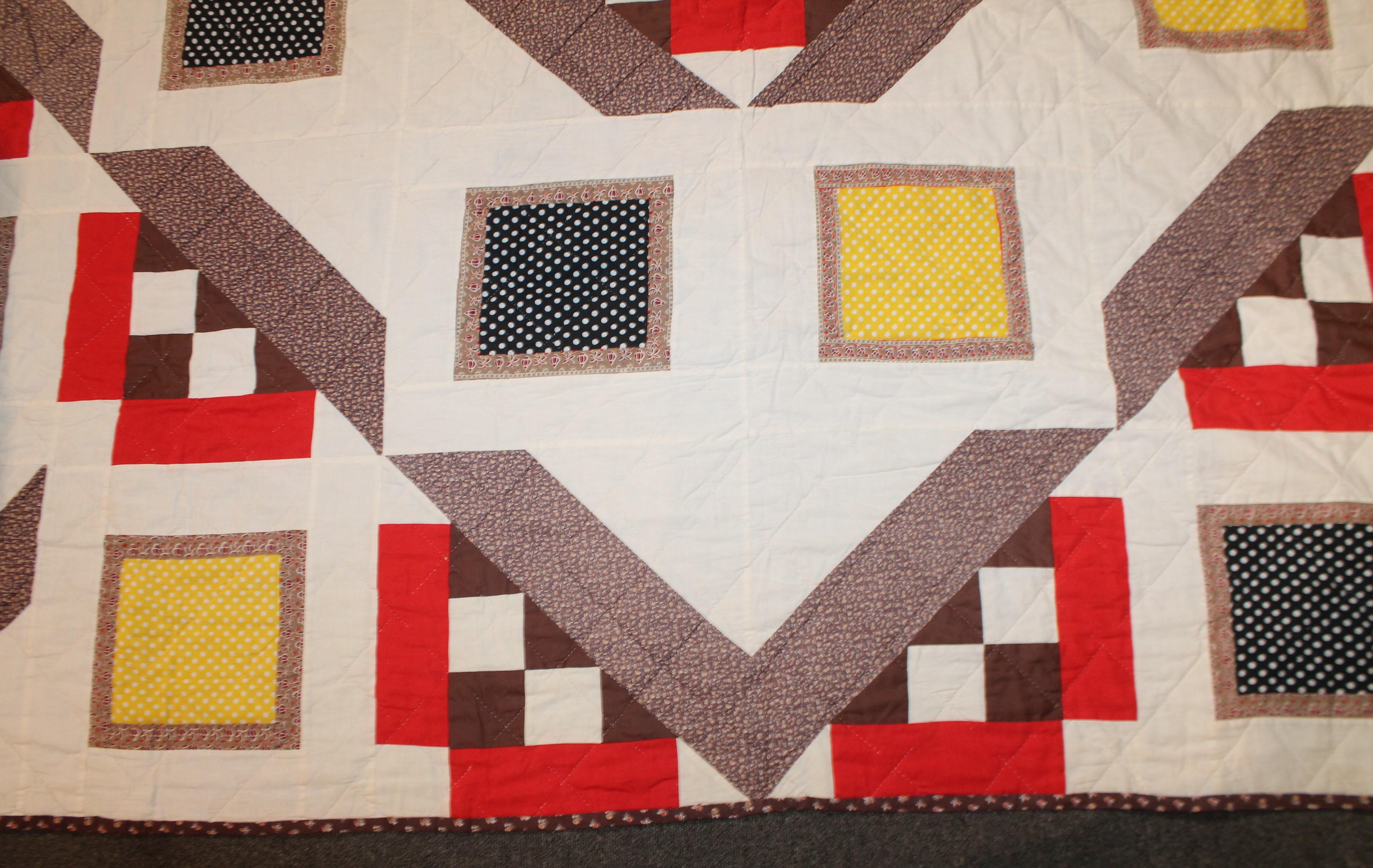 Midcentury Geometric Quilt In Good Condition In Los Angeles, CA