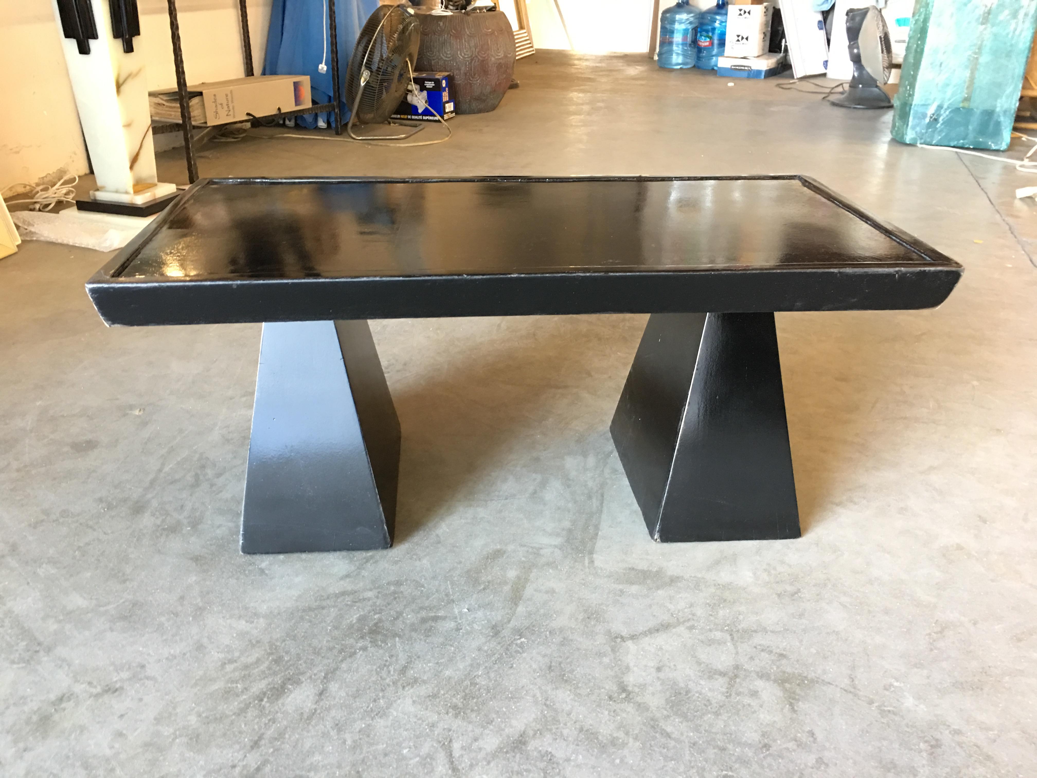 black lacquer side table