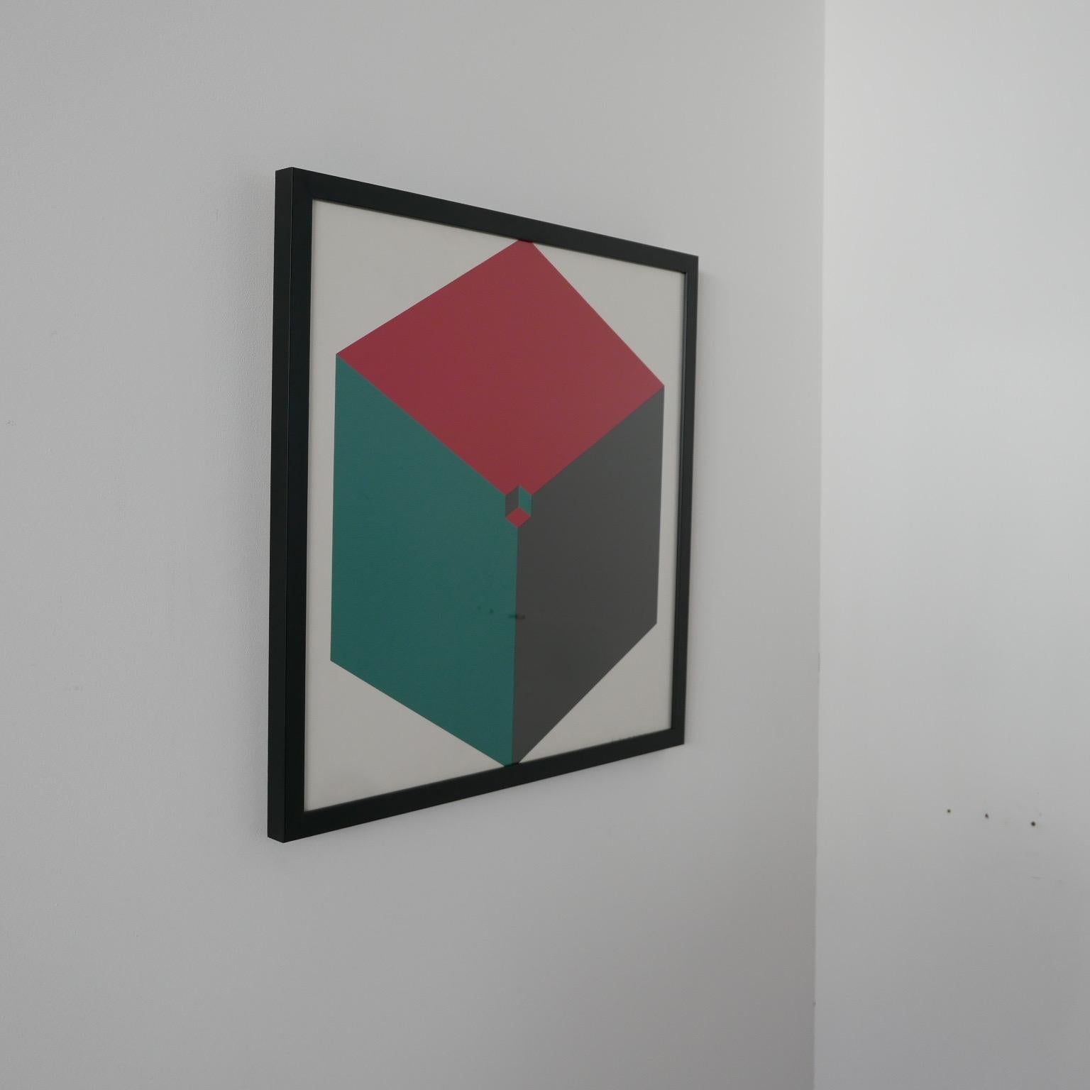 Dutch Midcentury Geometric Signed Print Artwork 'No.2' For Sale