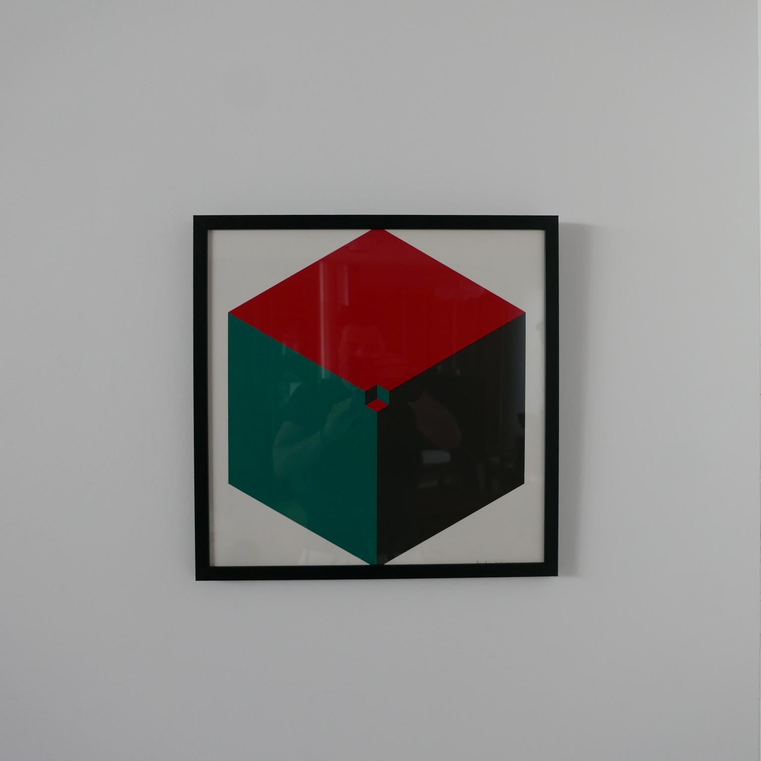 Midcentury Geometric Signed Print Artwork 'No.2' In Good Condition For Sale In London, GB